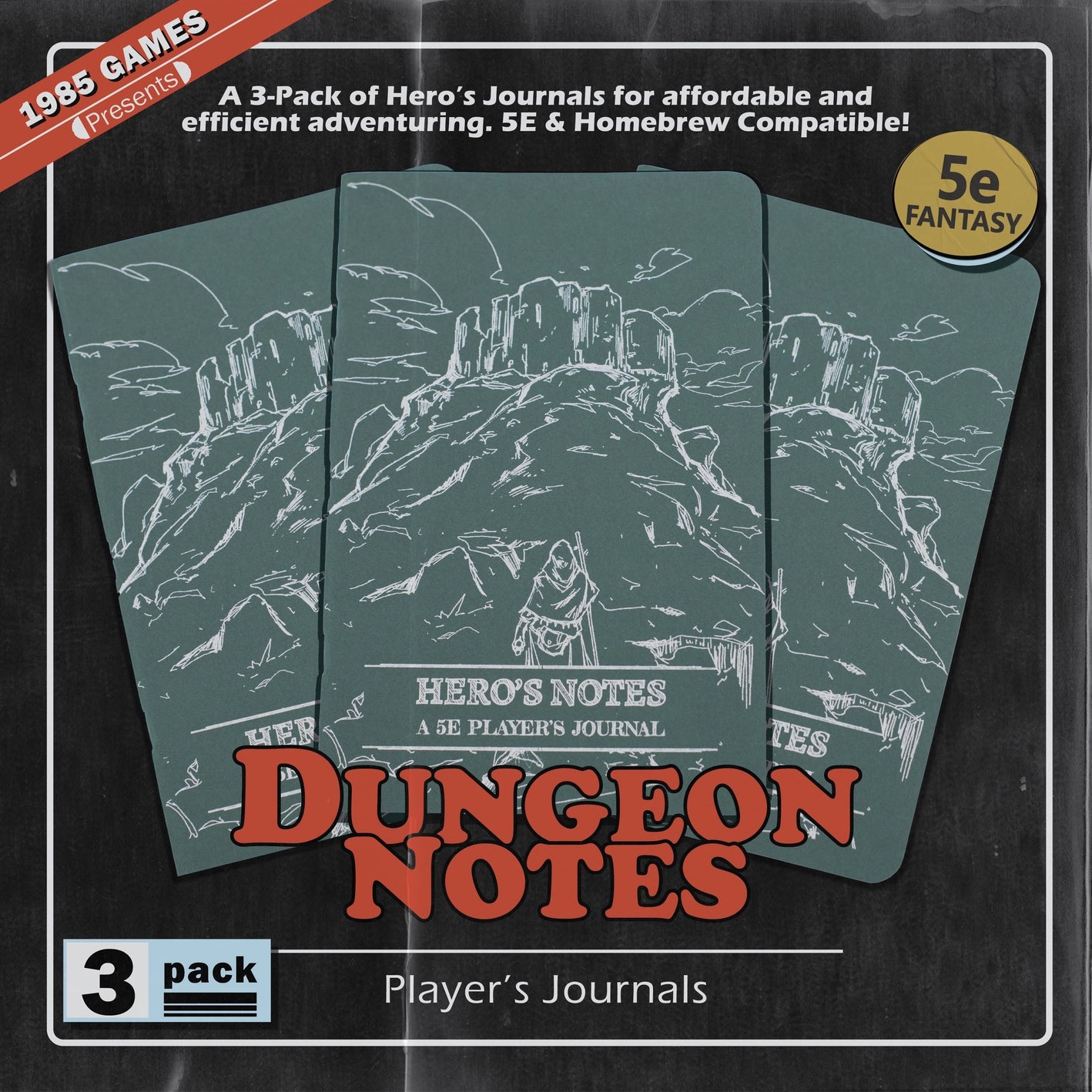 Dungeon Notes D&D 5E Players Journals 3 Pack