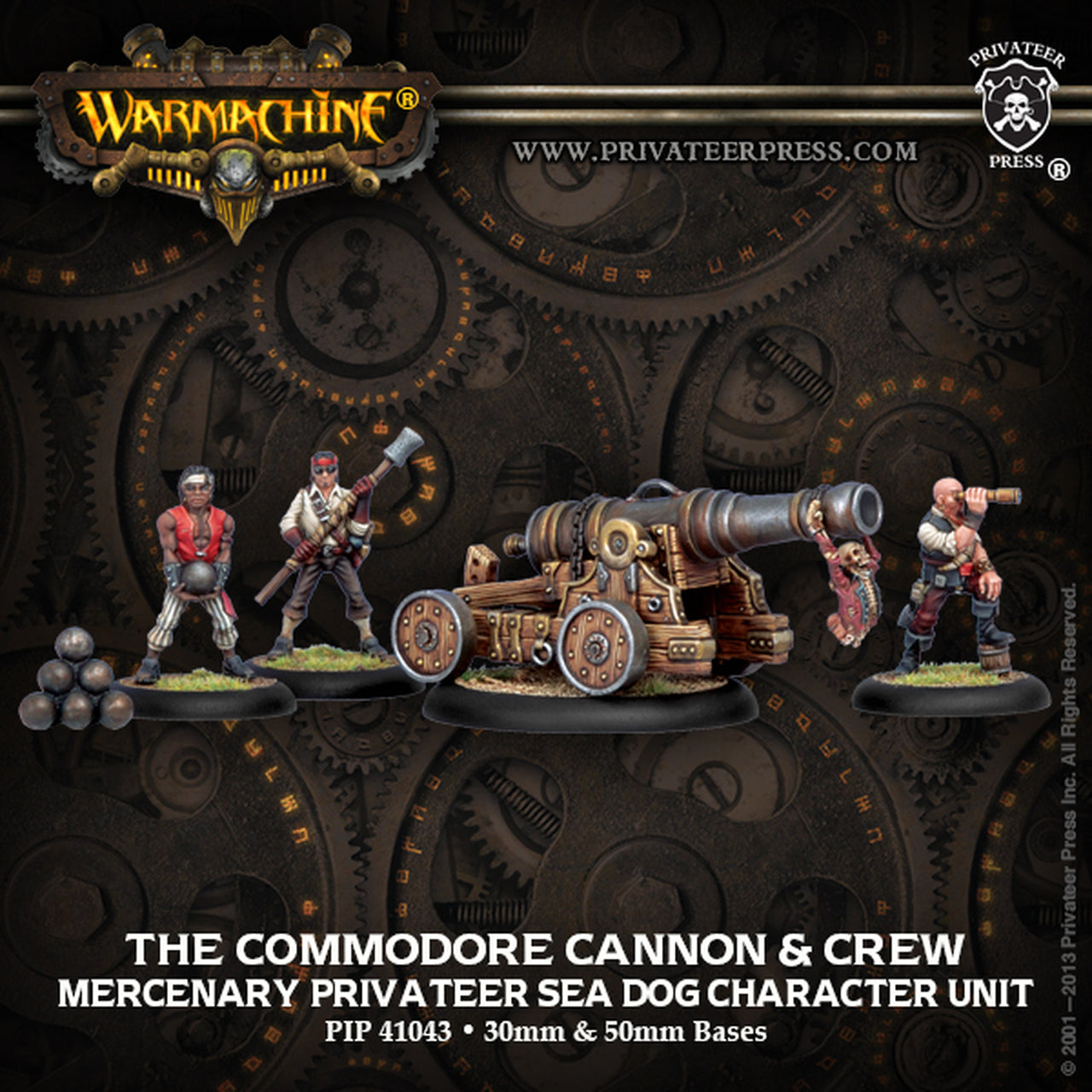 Warmachine: Mercenaries The Commodore Cannon & Crew