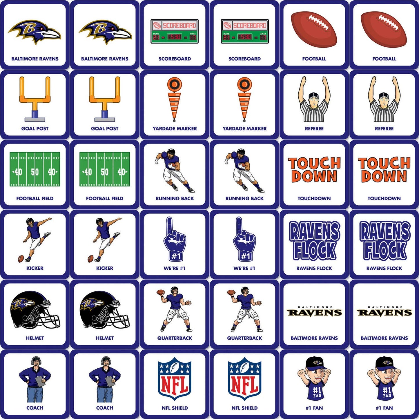 Baltimore Ravens NFL Matching Game