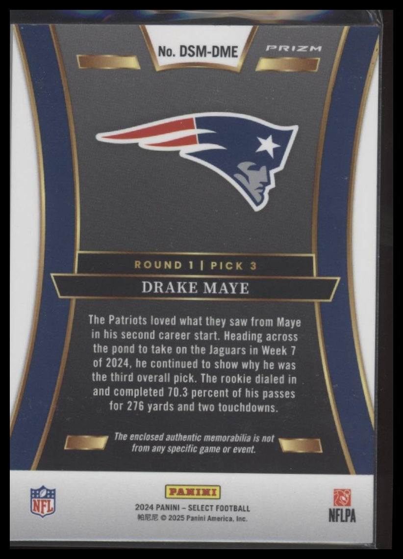 2024 Panini Select Draft Selections Memorabilia Red Prizm Drake Maye #DSM-DME