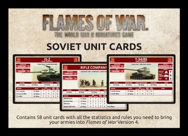 Flames of War: Late War Soviet Unit Cards