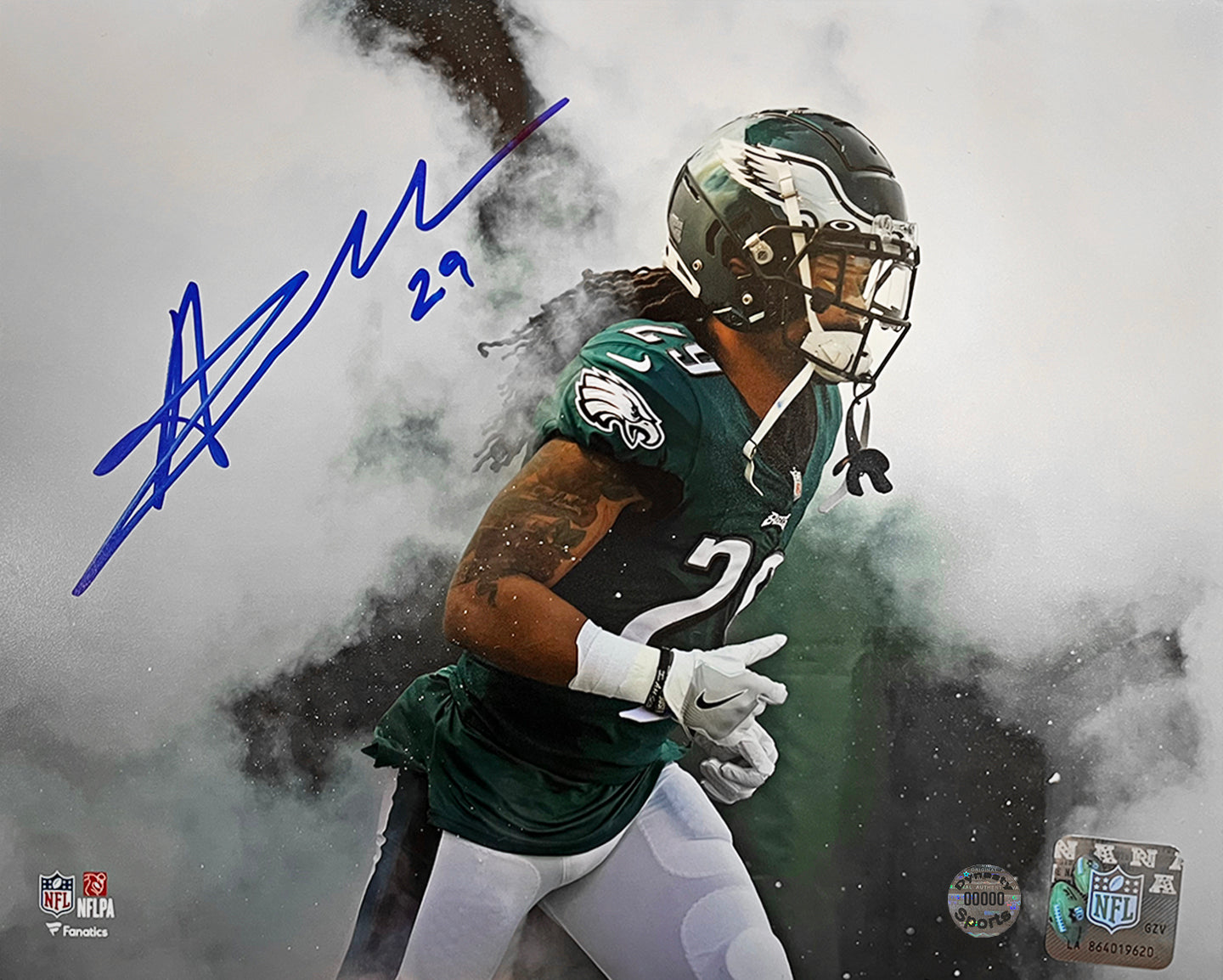 Avonte Maddox in the Smoke Philadelphia Eagles Autographed 8" x 10" Football Photo