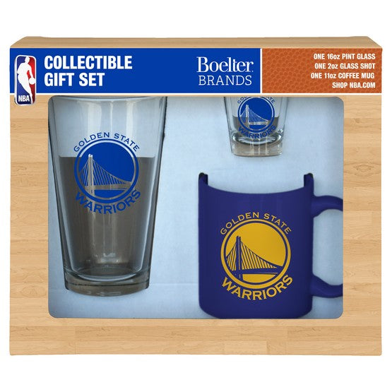 Golden State Warriors 3-Piece Glassware Gift Set
