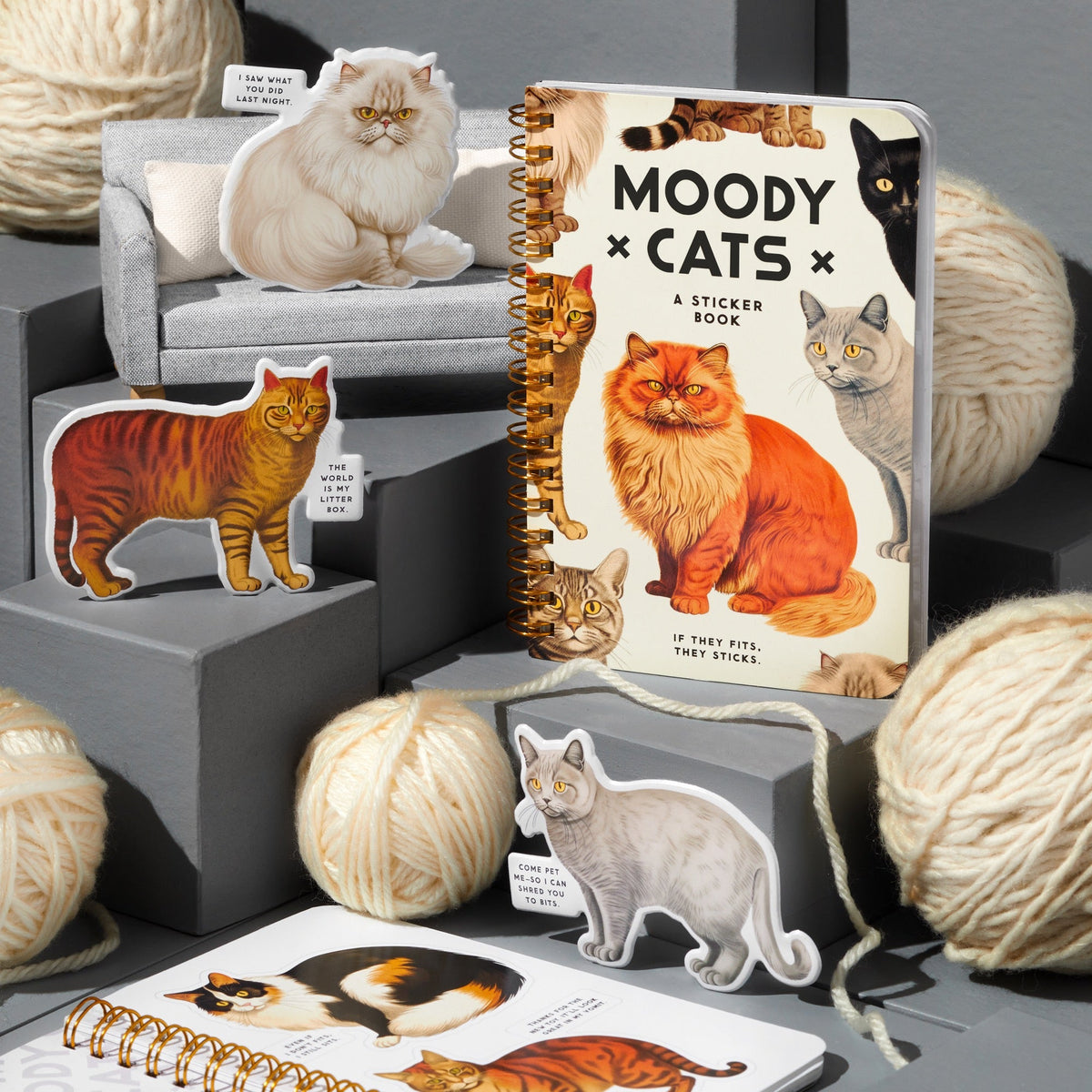 Brass Monkey: Sticker Book - Moody Cats