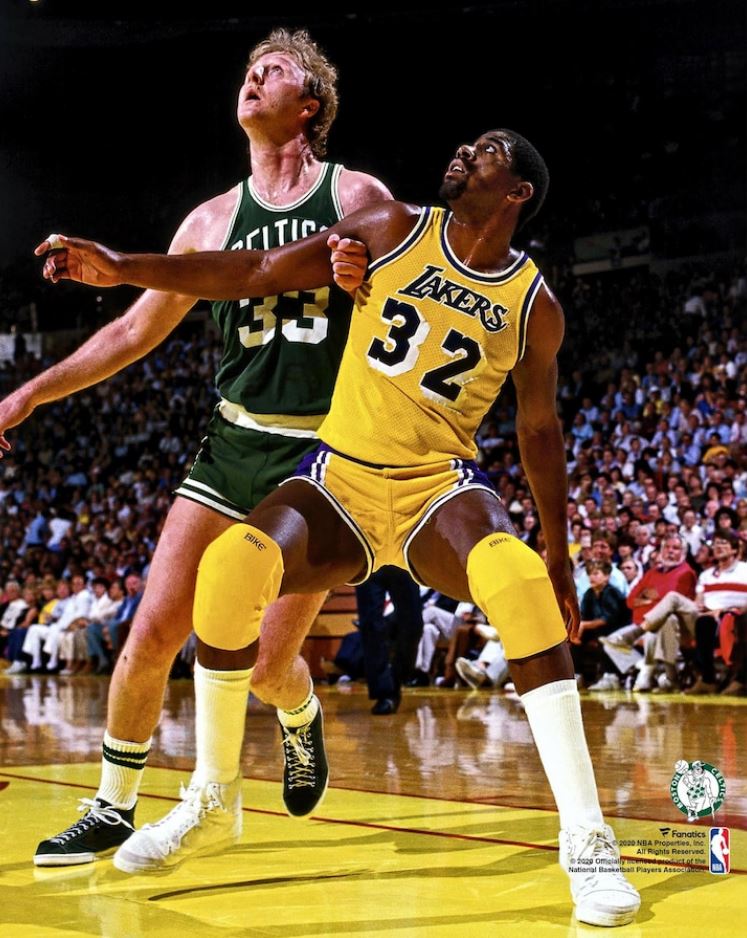 Larry Bird v. Magic Johnson 8" x 10" Basketball Photo