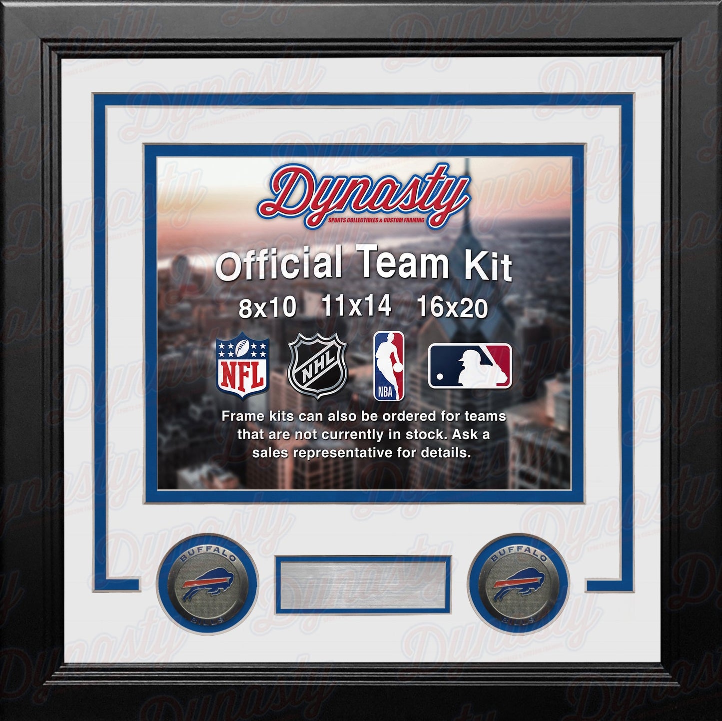 Buffalo Bills Custom NFL Football 16x20 Picture Frame Kit (Multiple Colors)