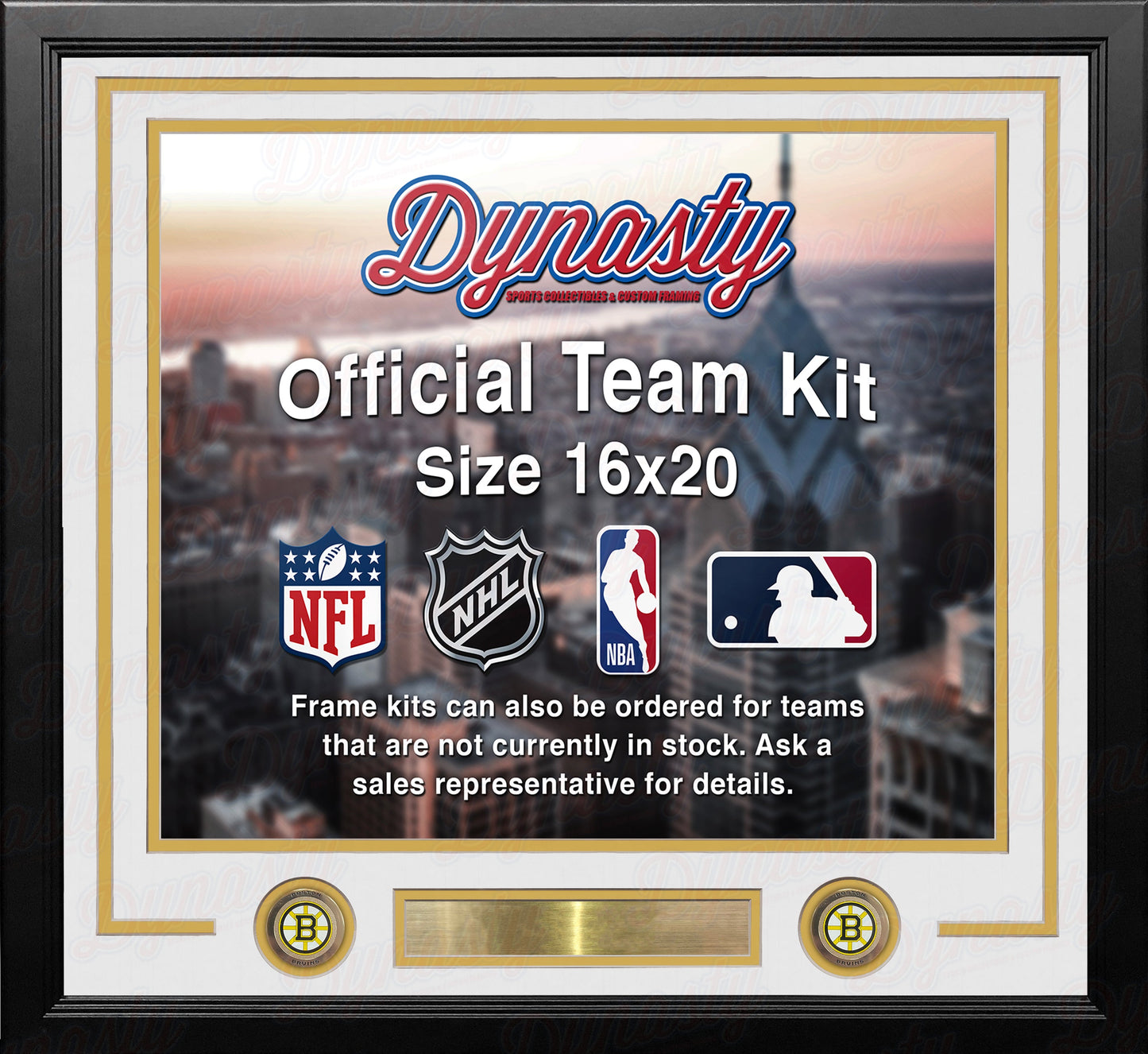 Boston Bruins Custom NHL Hockey 16x20 Picture Frame Kit (Multiple Colors)
