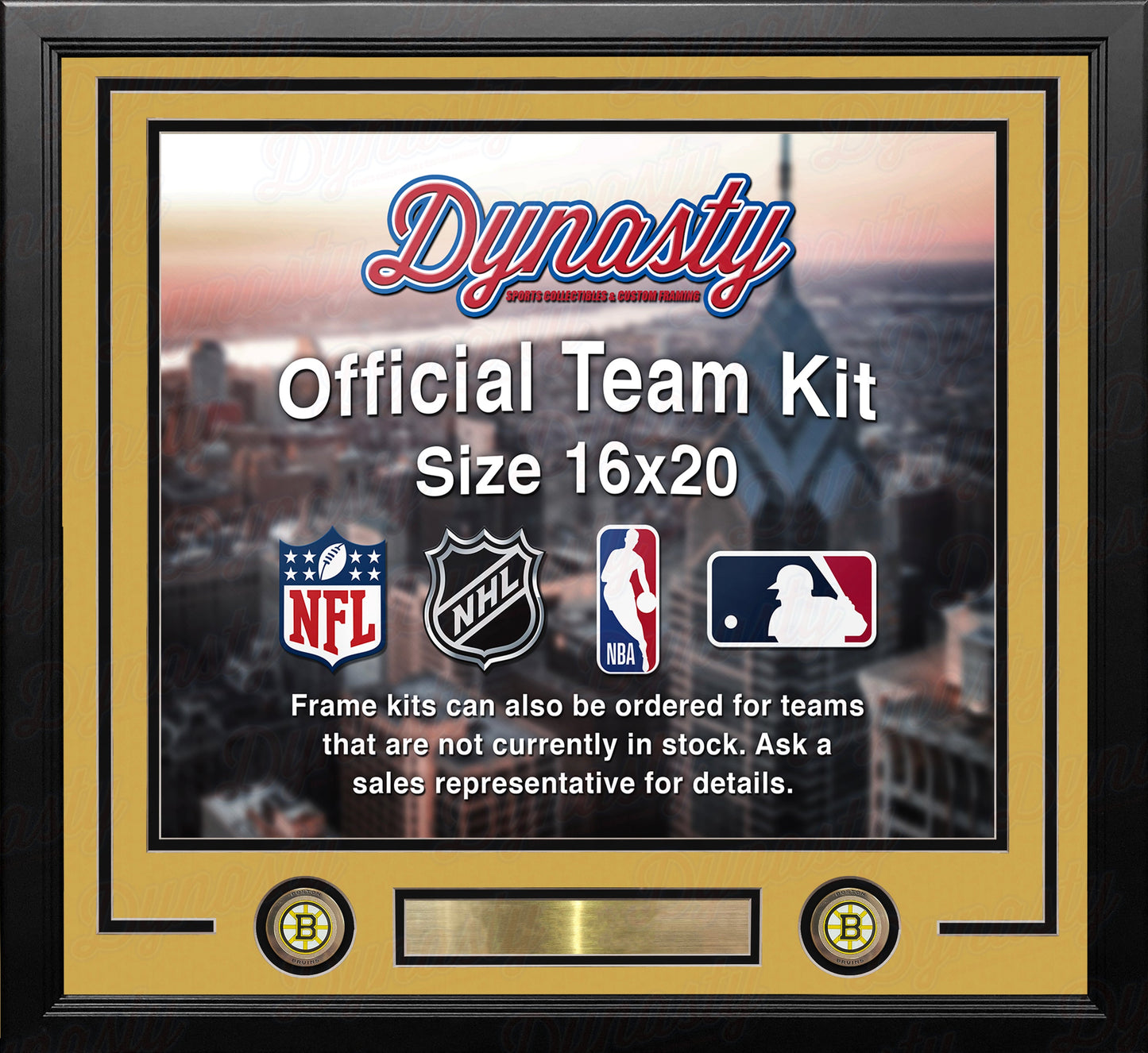 Boston Bruins Custom NHL Hockey 16x20 Picture Frame Kit (Multiple Colors)