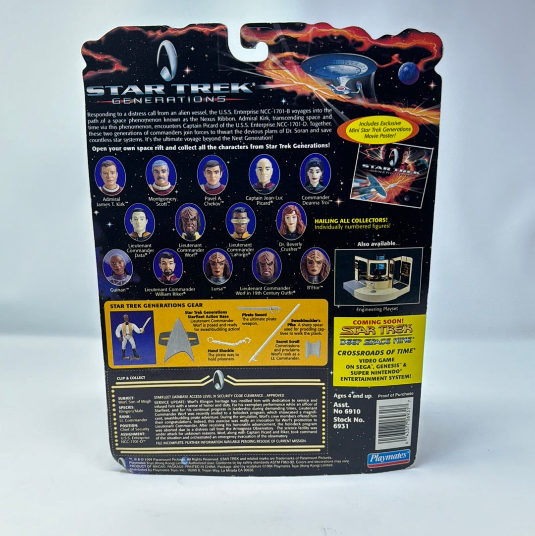 6931 Star Trek Generations Lieutenant Commander Worf Action Figure by Playmates
