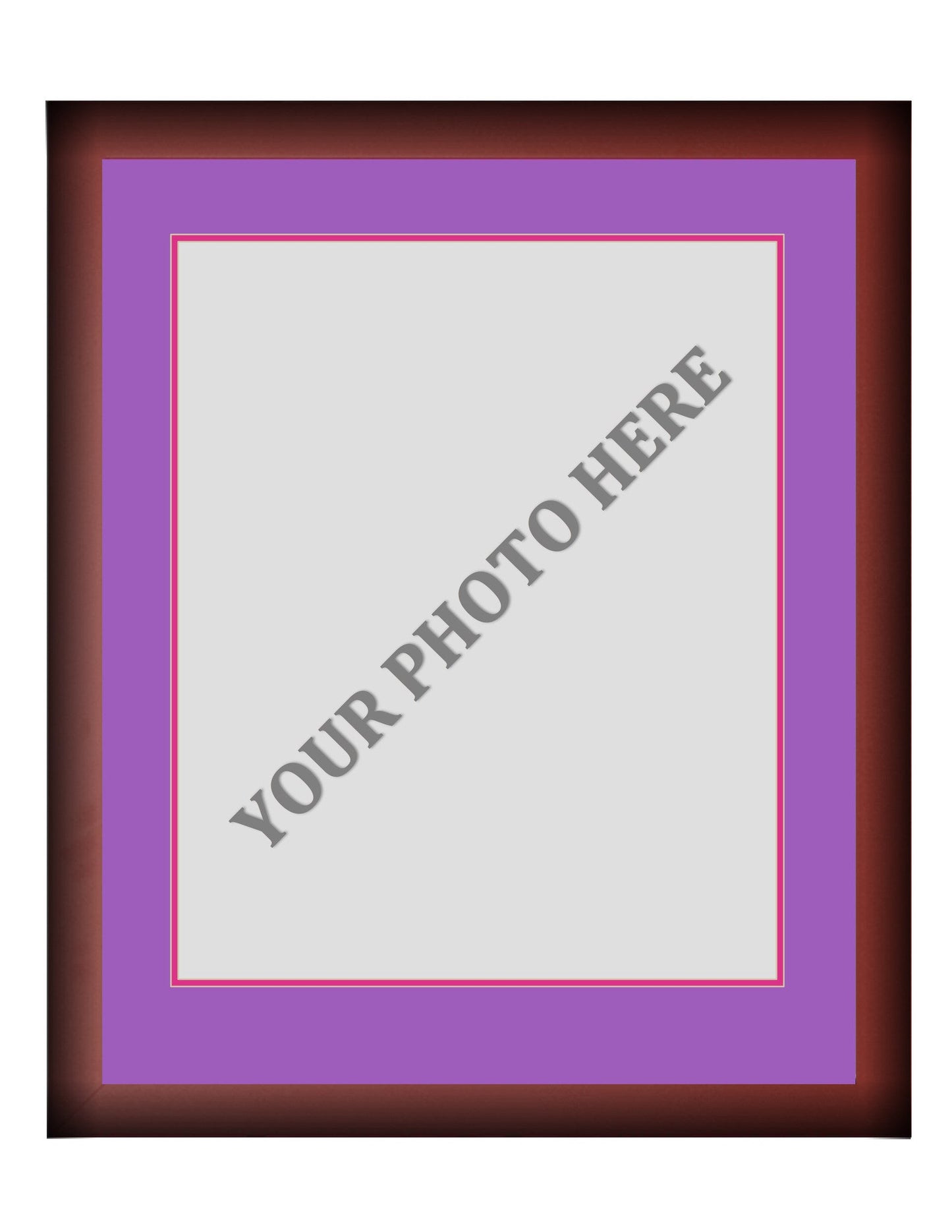 Frame Kit - Cherry Wood Frame | Purple Matting | Pink Trim