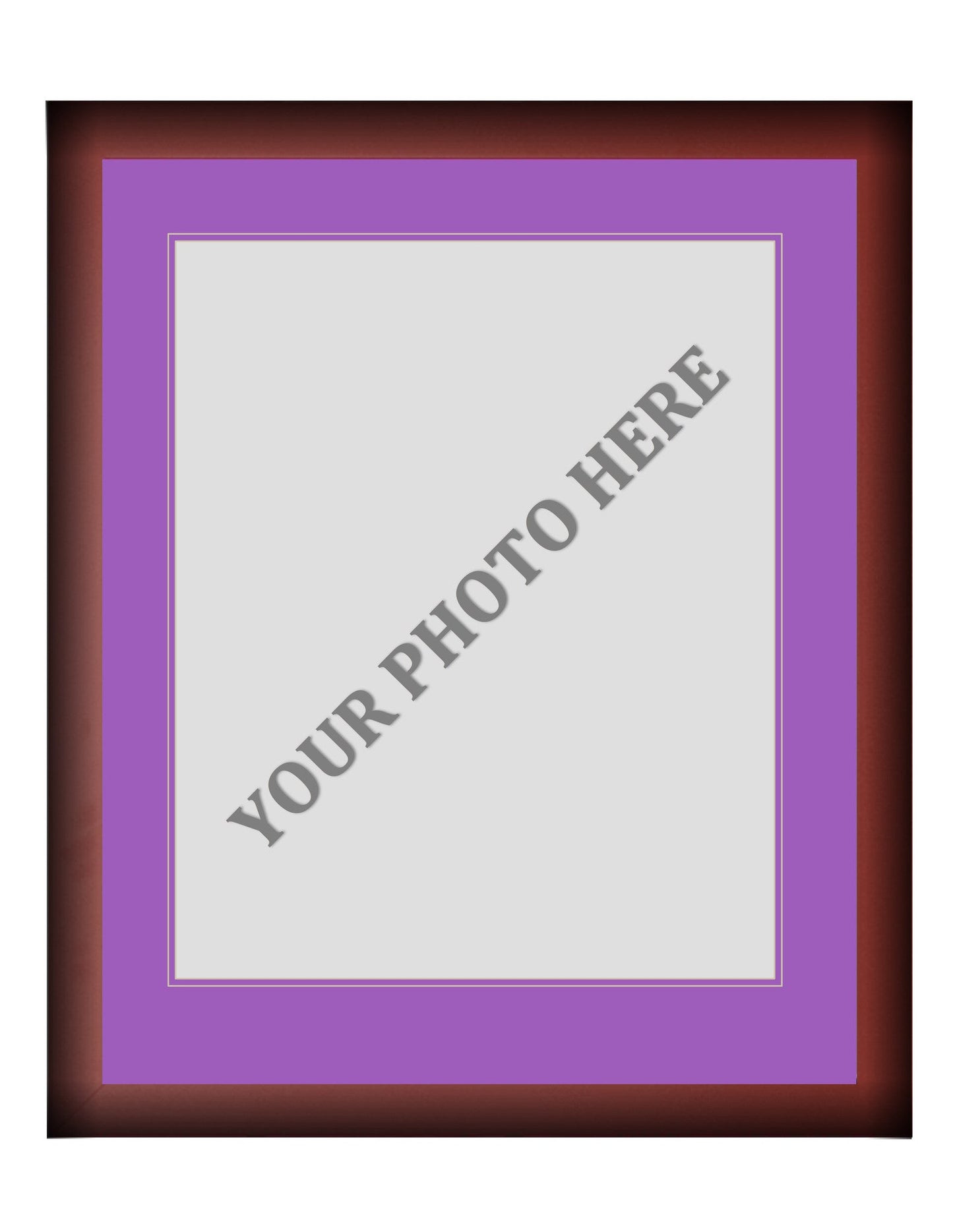 Frame Kit - Cherry Wood Frame | Purple Matting | Purple Trim
