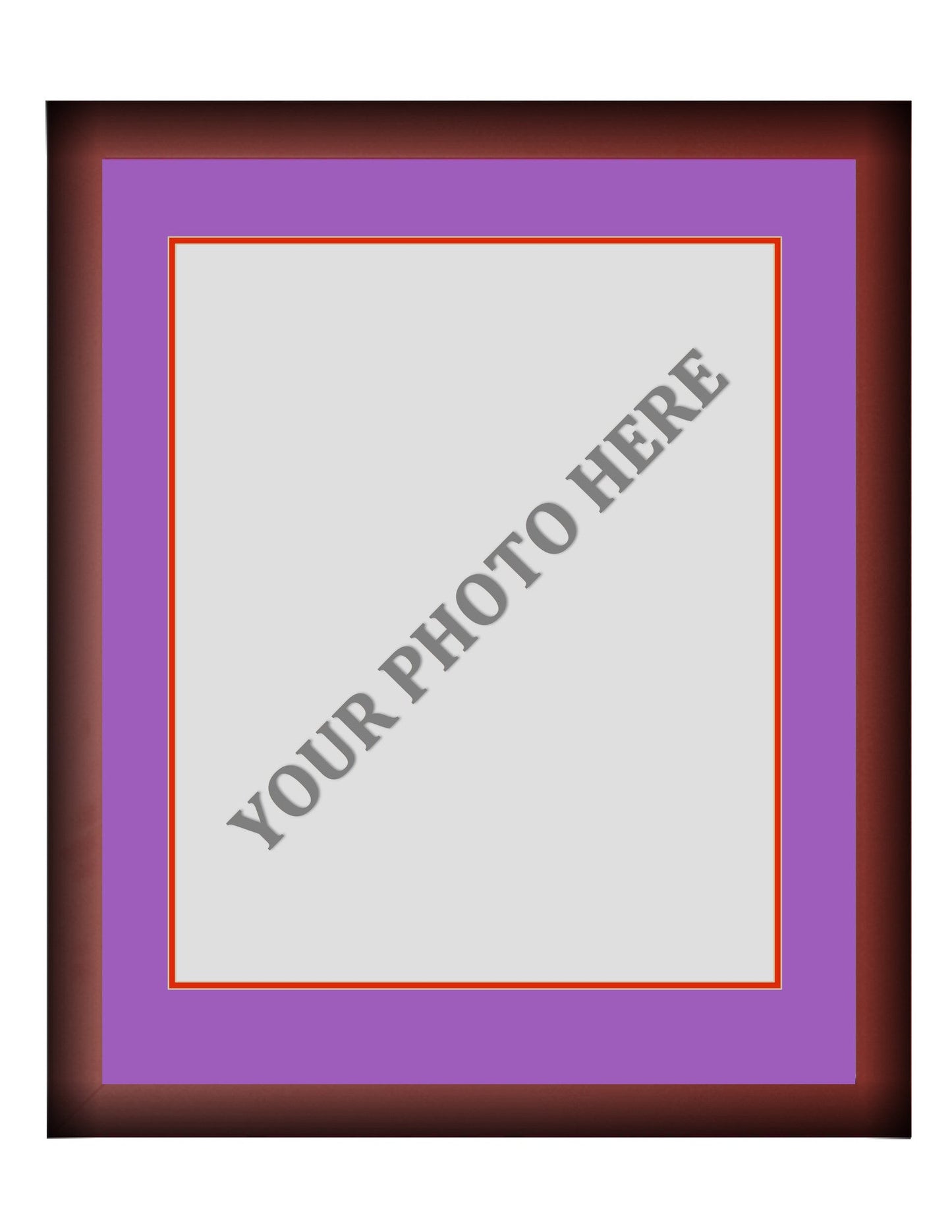 Frame Kit - Cherry Wood Frame | Purple Matting | Red Trim