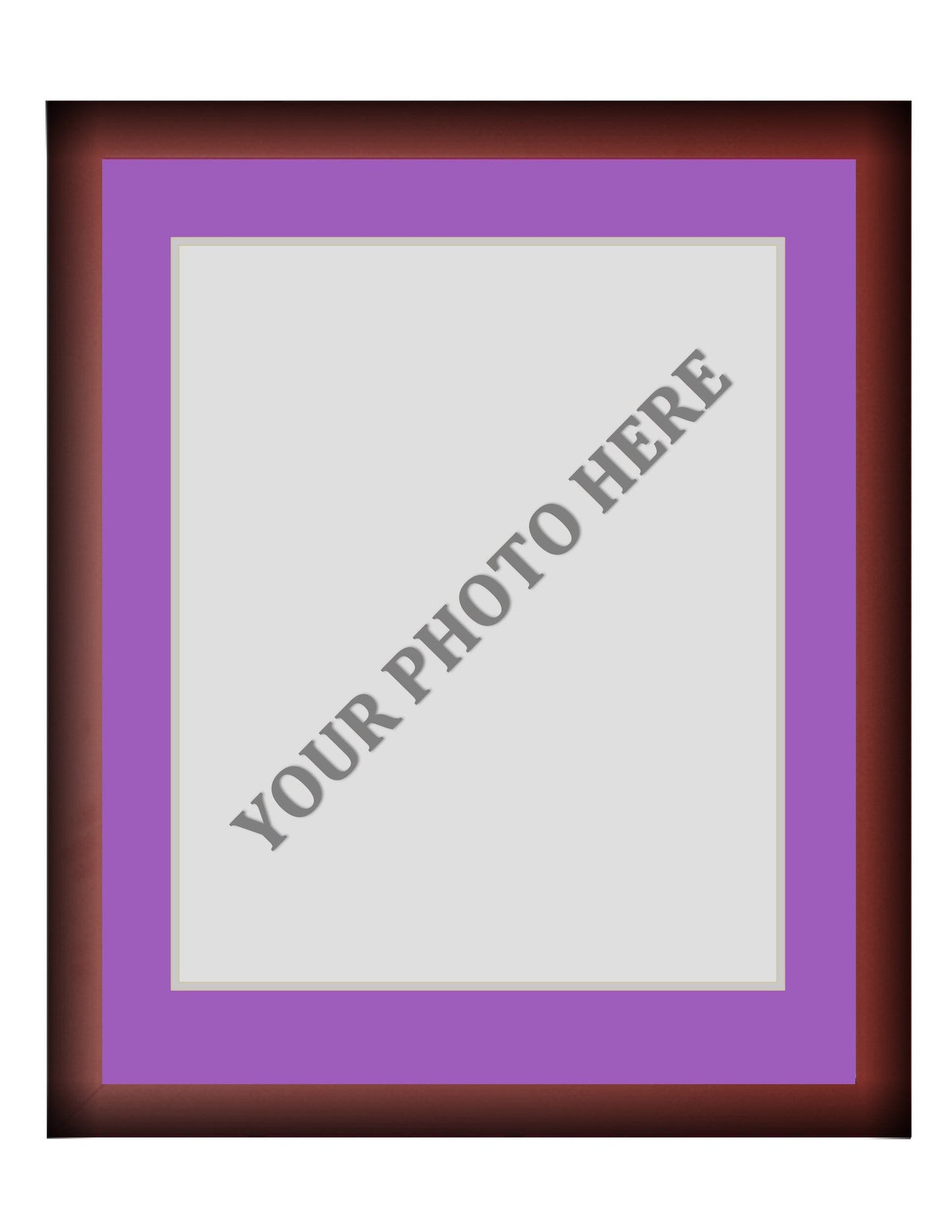 Frame Kit - Cherry Wood Frame | Purple Matting | Silver Trim