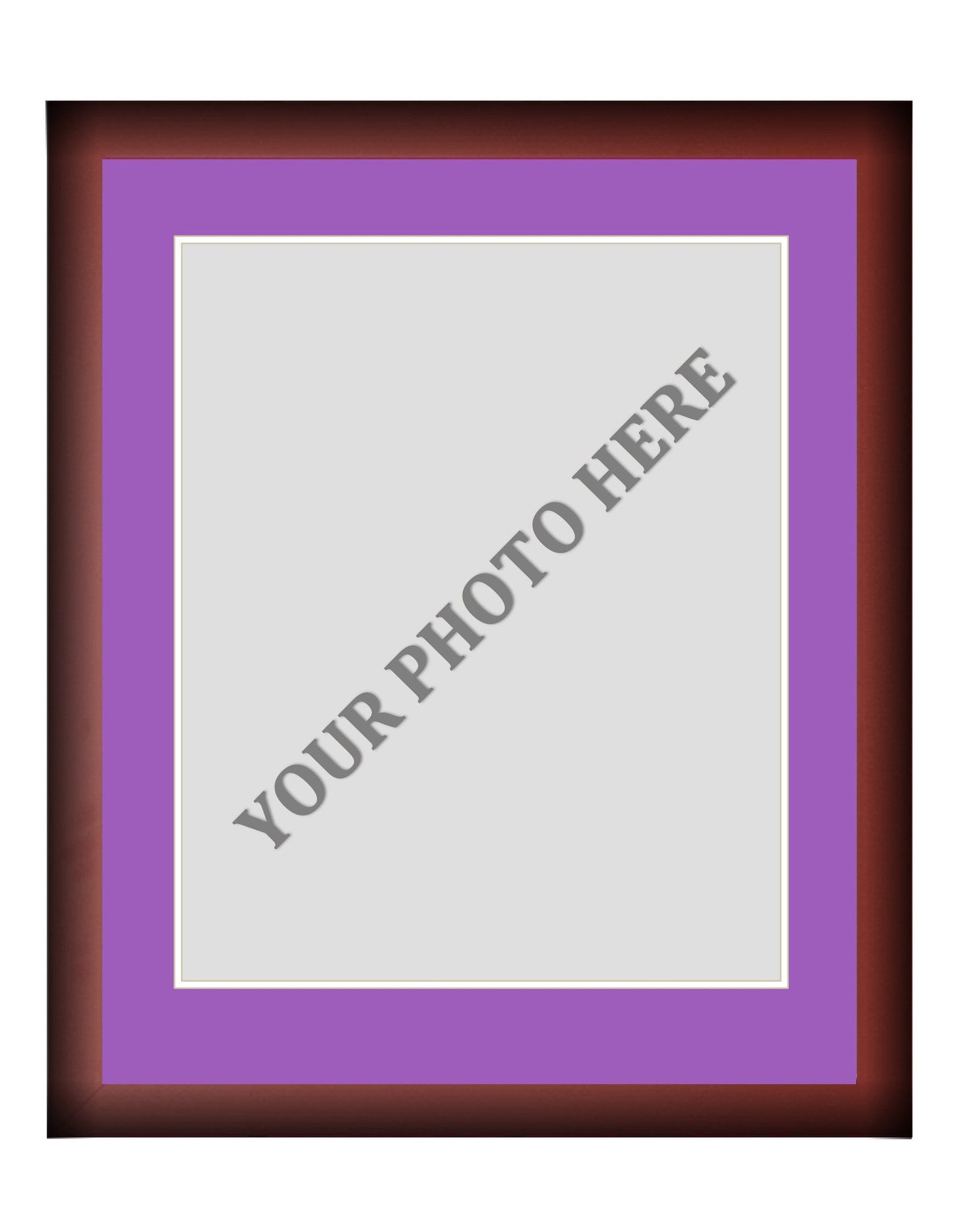 Frame Kit - Cherry Wood Frame | Purple Matting | White Trim