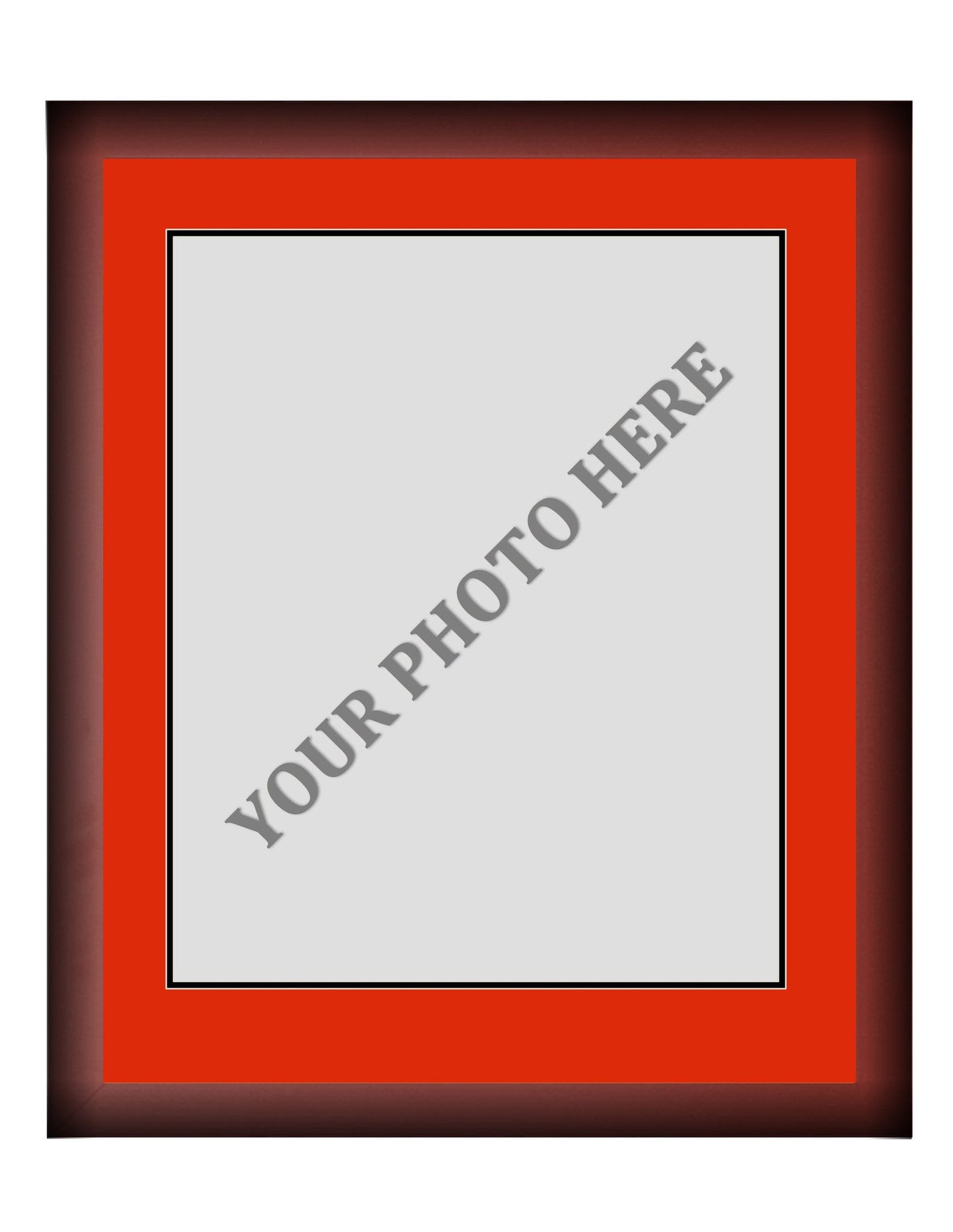 Frame Kit - Cherry Wood Frame | Red Matting | Black Trim