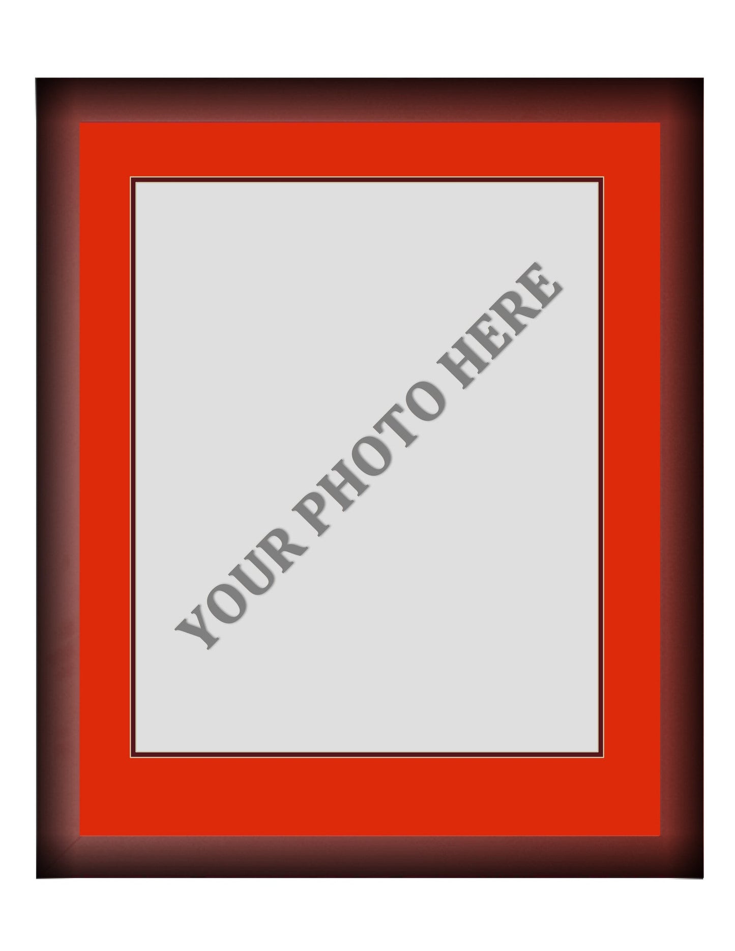 Frame Kit - Cherry Wood Frame | Red Matting | Maroon Trim