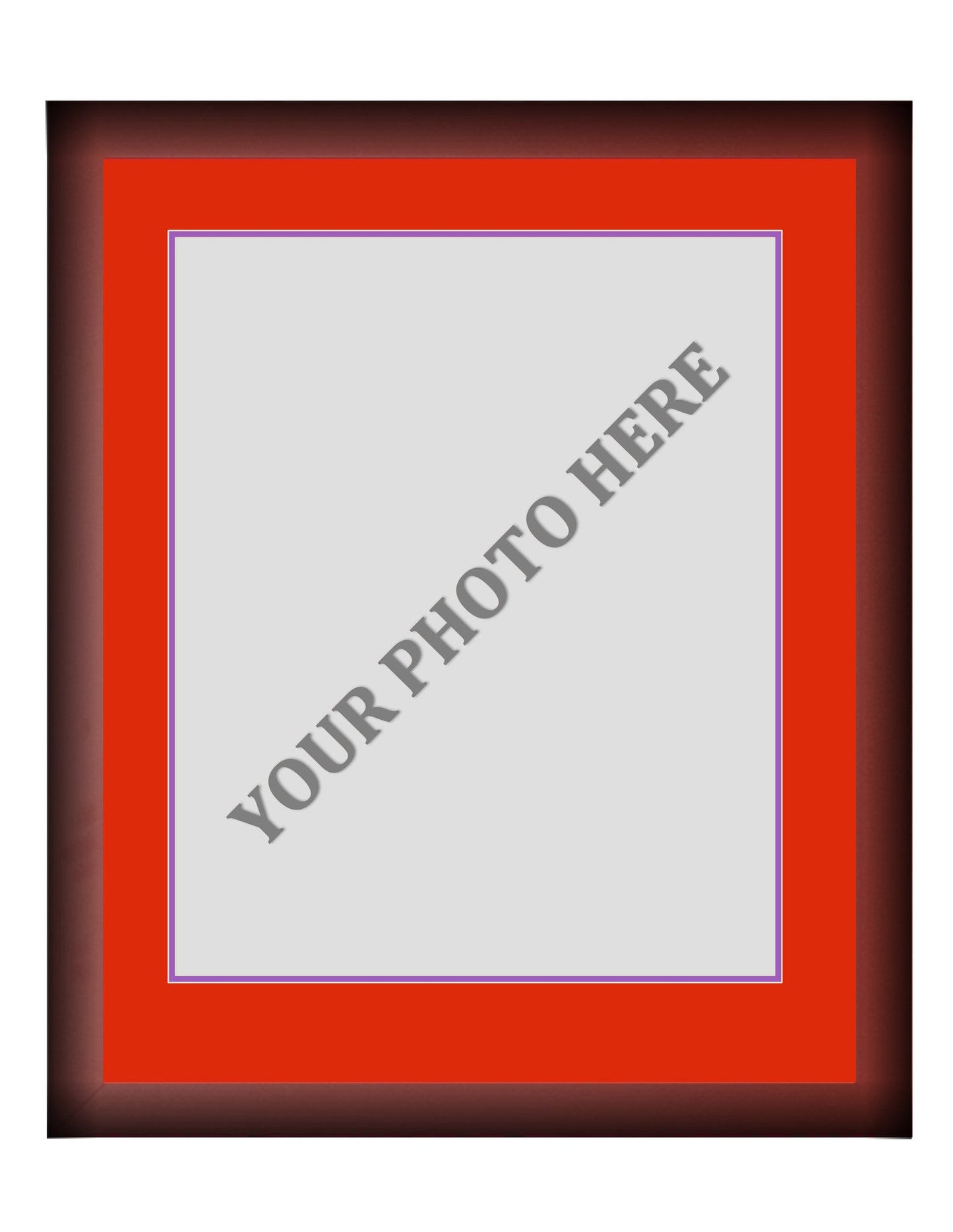 Frame Kit - Cherry Wood Frame | Red Matting | Purple Trim