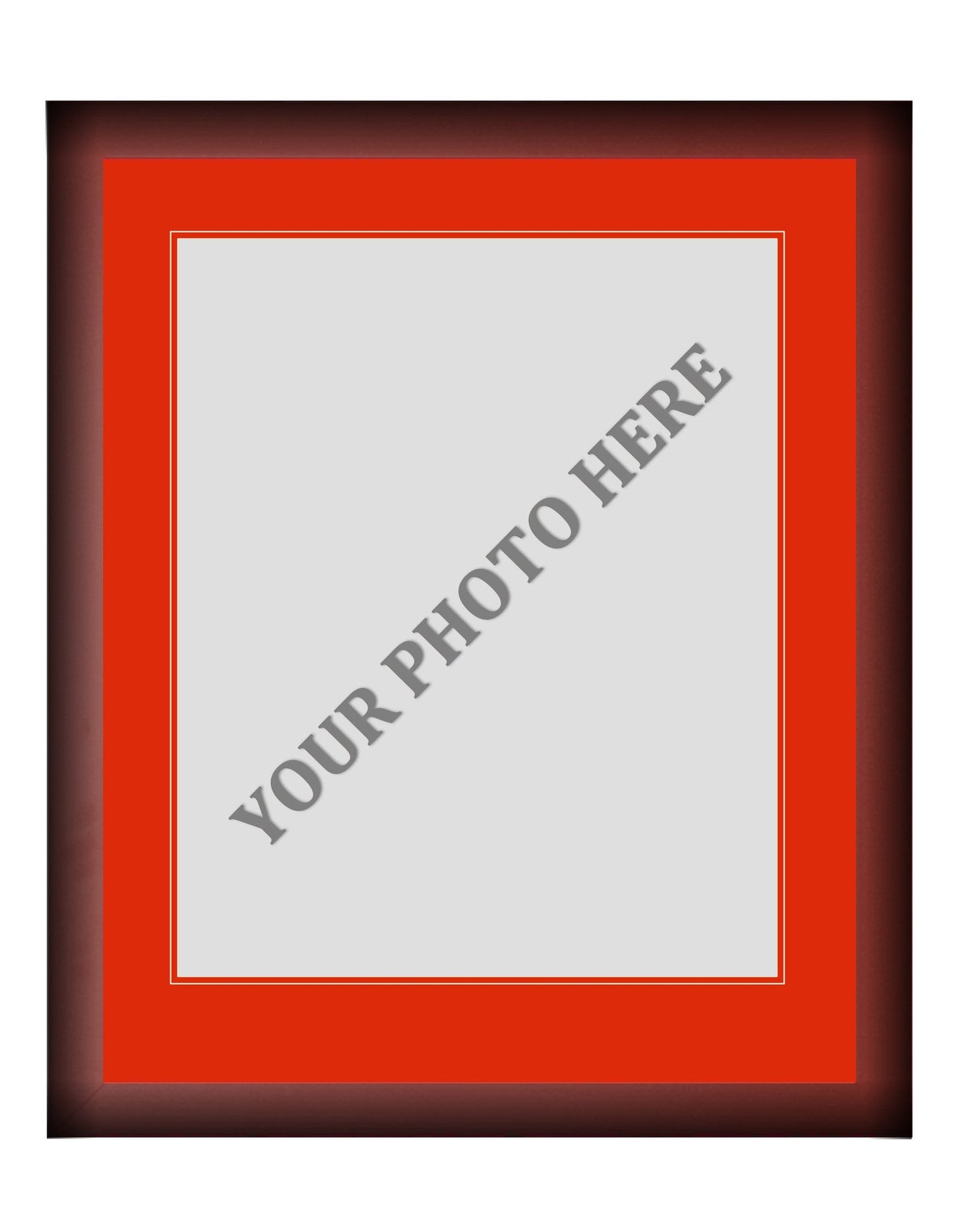 Frame Kit - Cherry Wood Frame | Red Matting | Red Trim