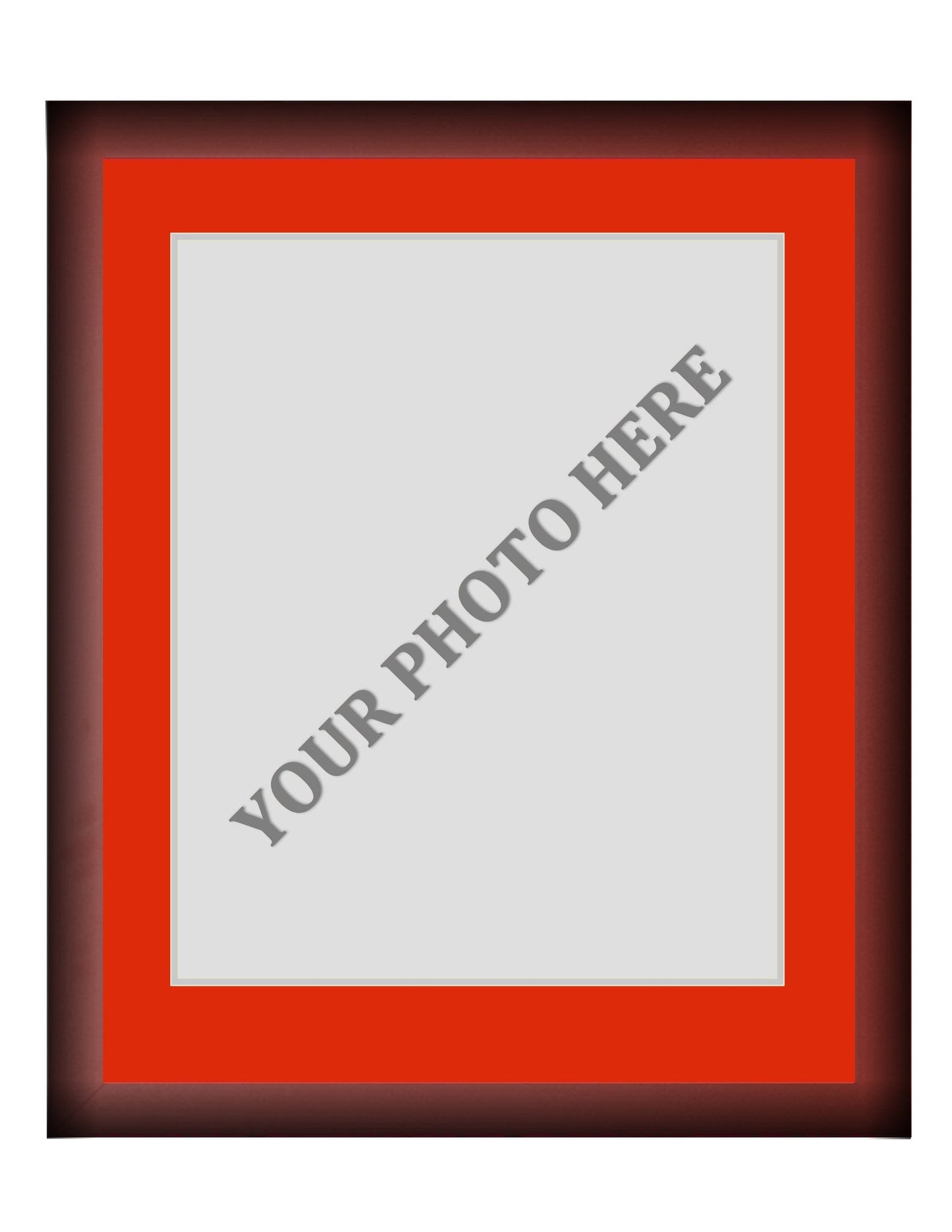 Frame Kit - Cherry Wood Frame | Red Matting | Silver Trim