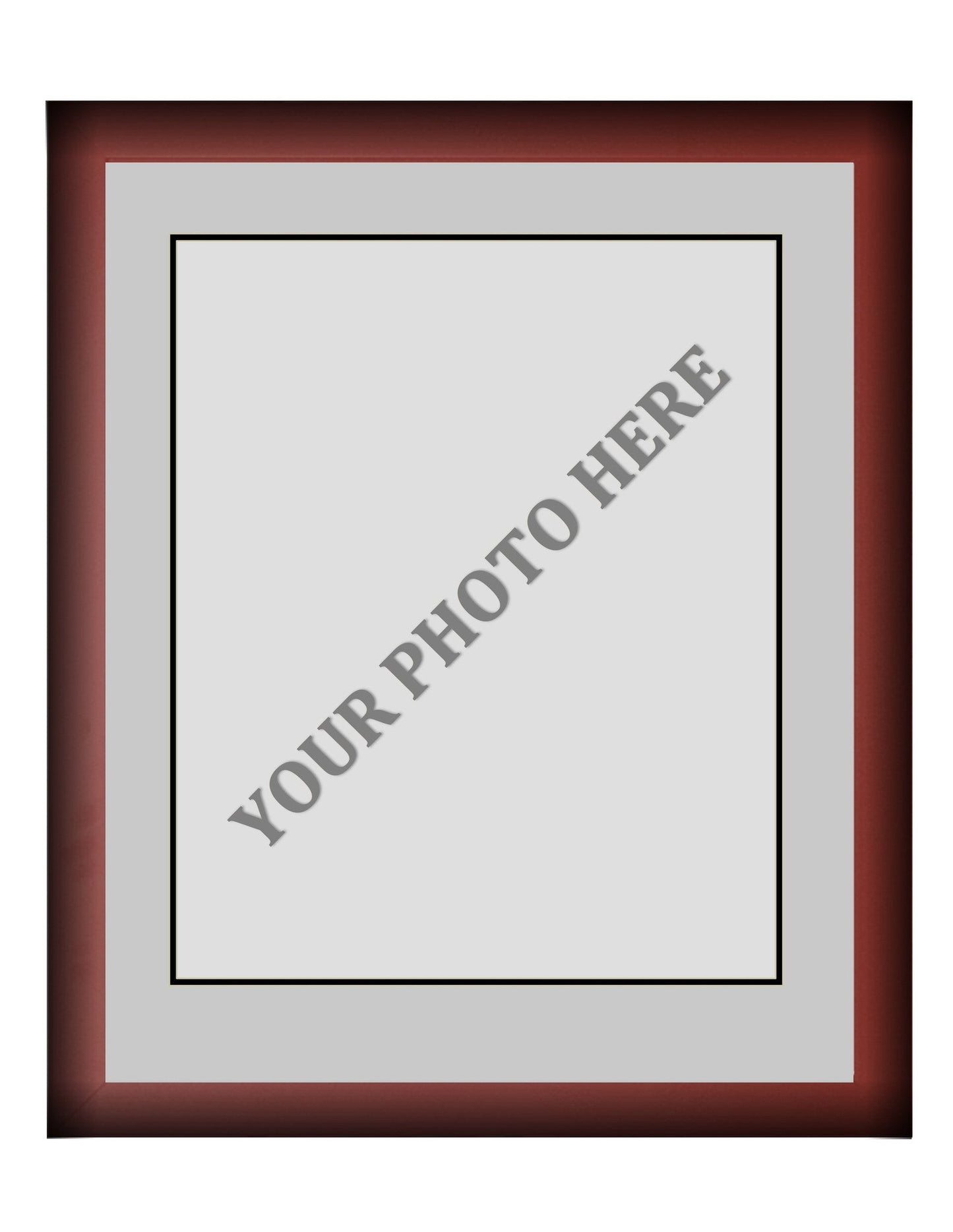 Frame Kit - Cherry Wood Frame | Silver Matting | Black Trim