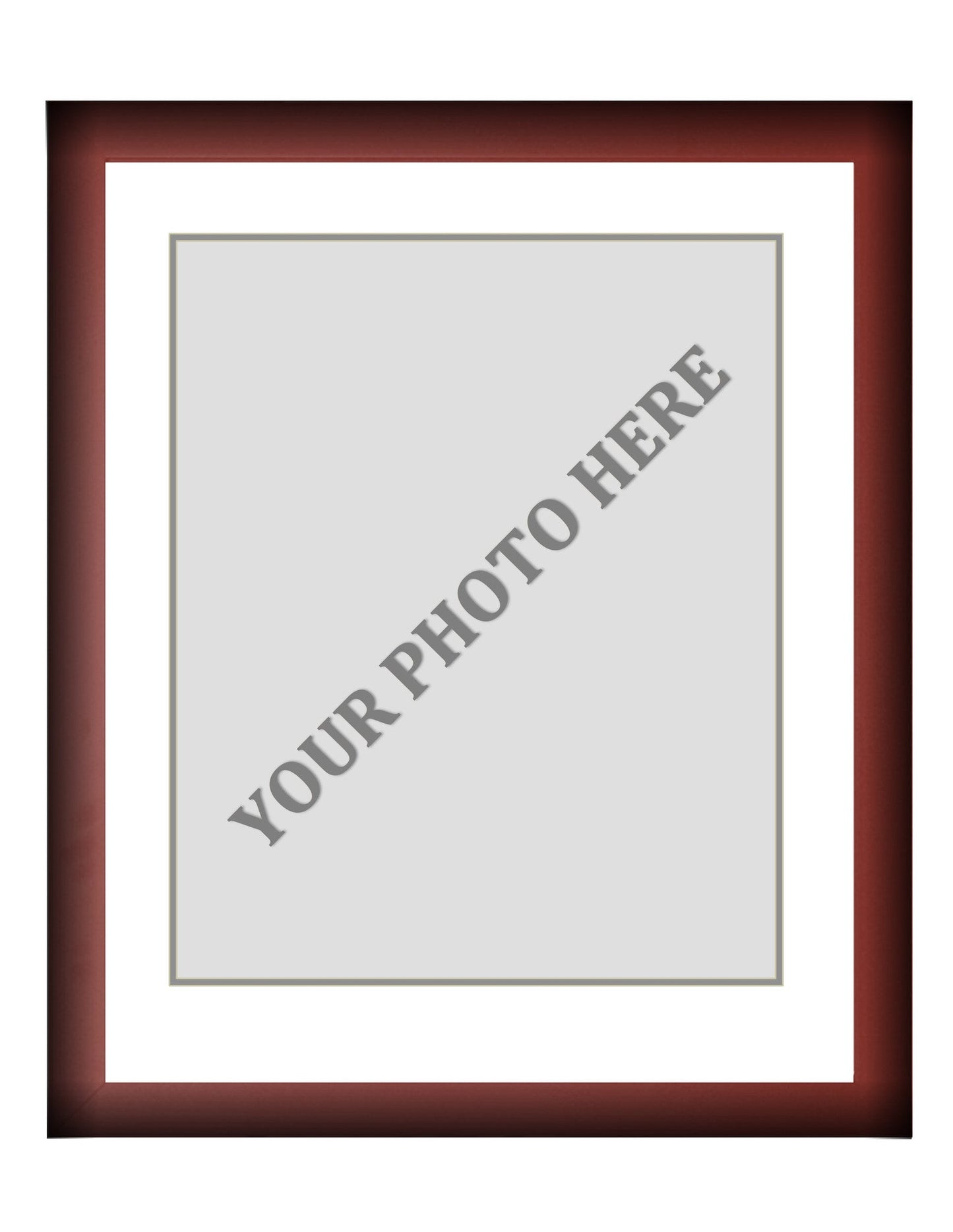 Frame Kit - Cherry Wood Frame | White Matting | Gray Trim