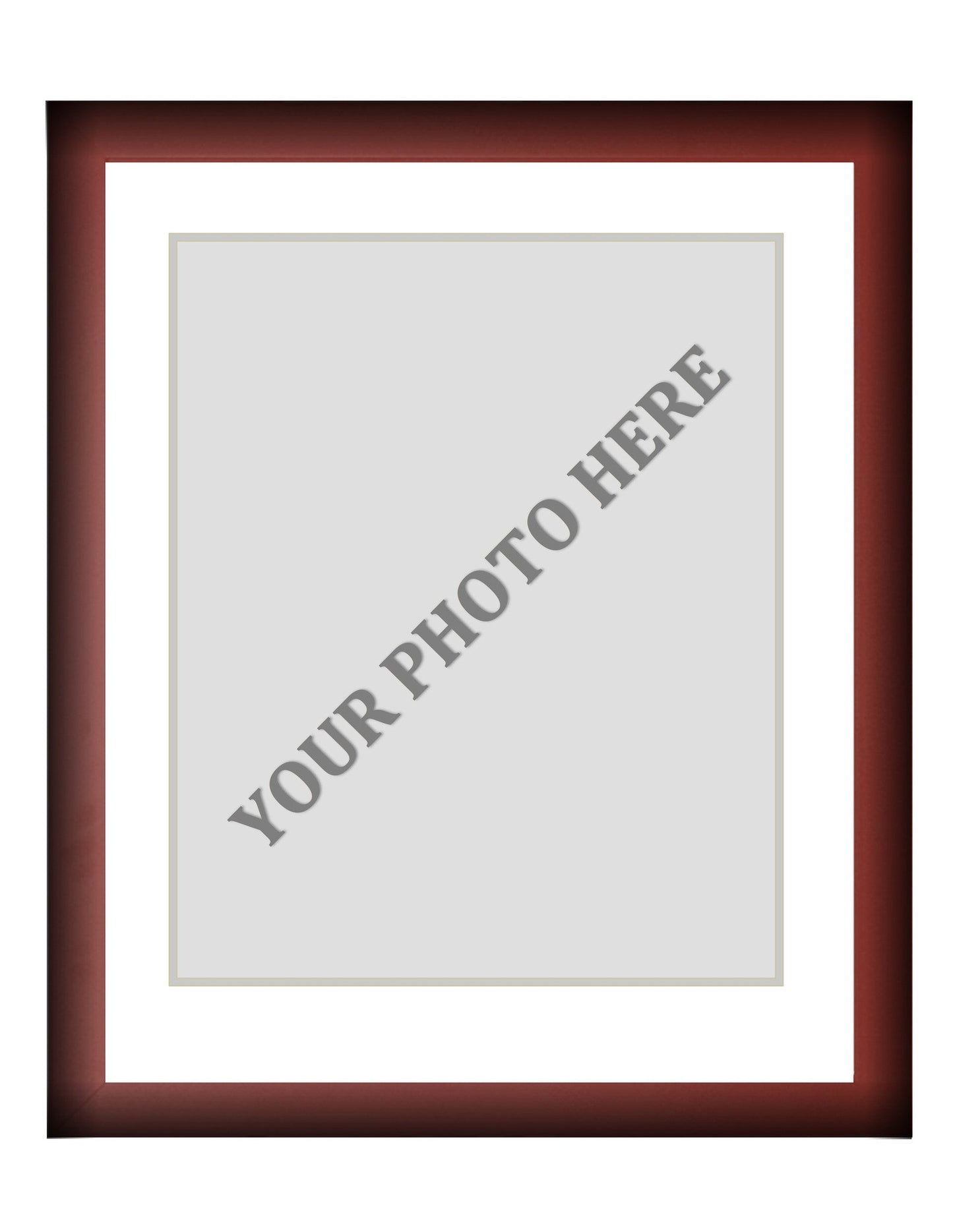 Frame Kit - Cherry Wood Frame | White Matting | Silver Trim