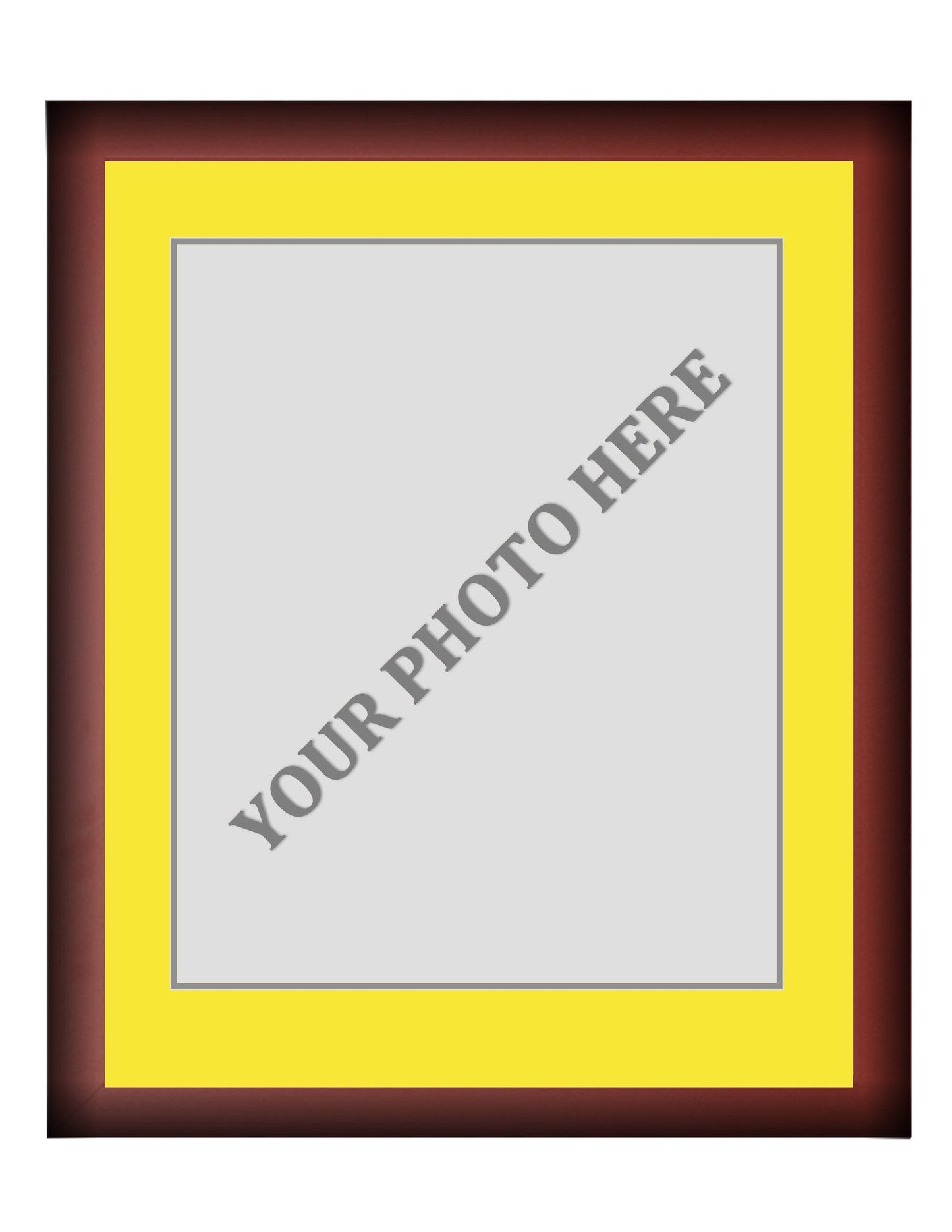 Frame Kit - Cherry Wood Frame | Yellow Matting | Gray Trim