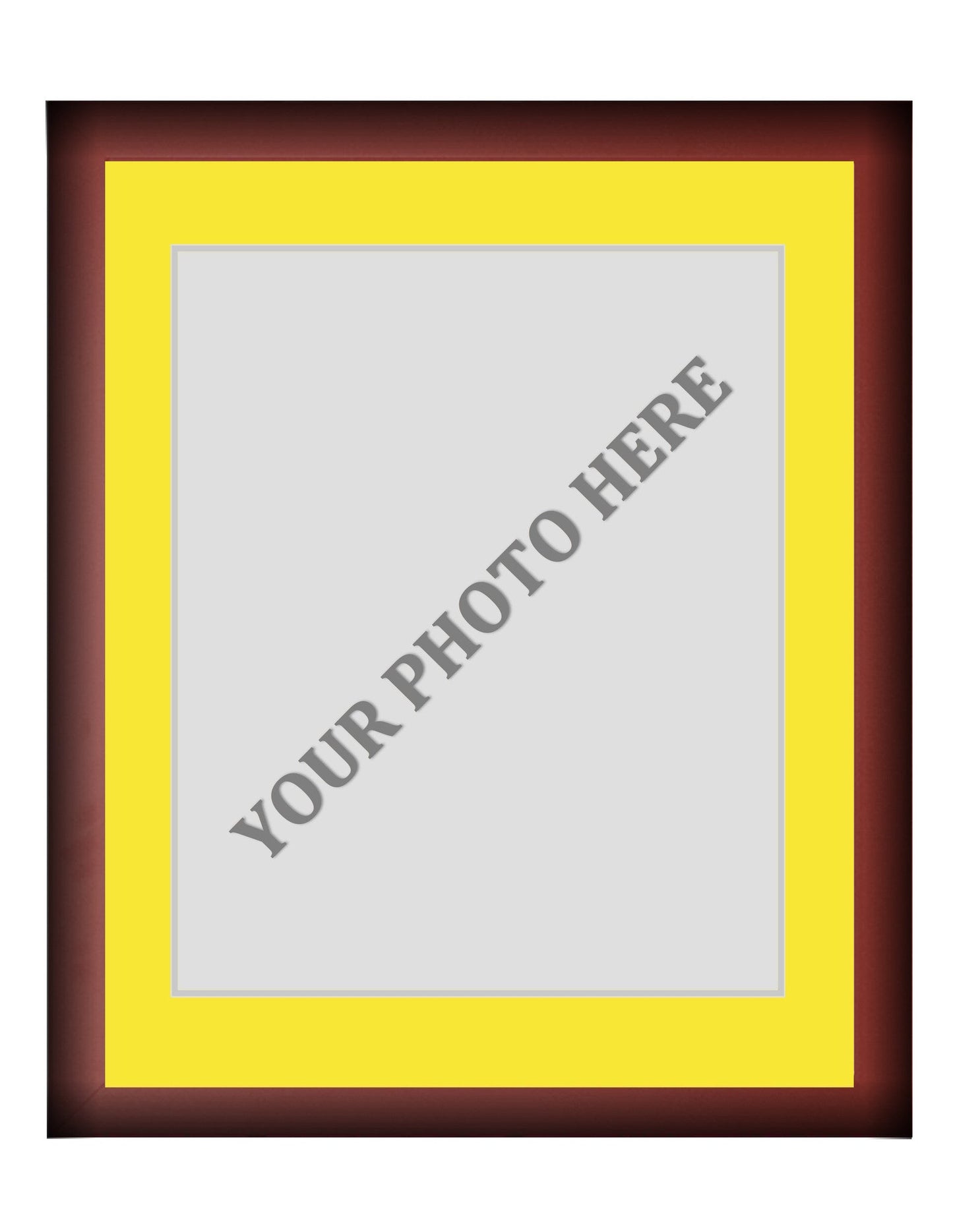 Frame Kit - Cherry Wood Frame | Yellow Matting | Silver Trim