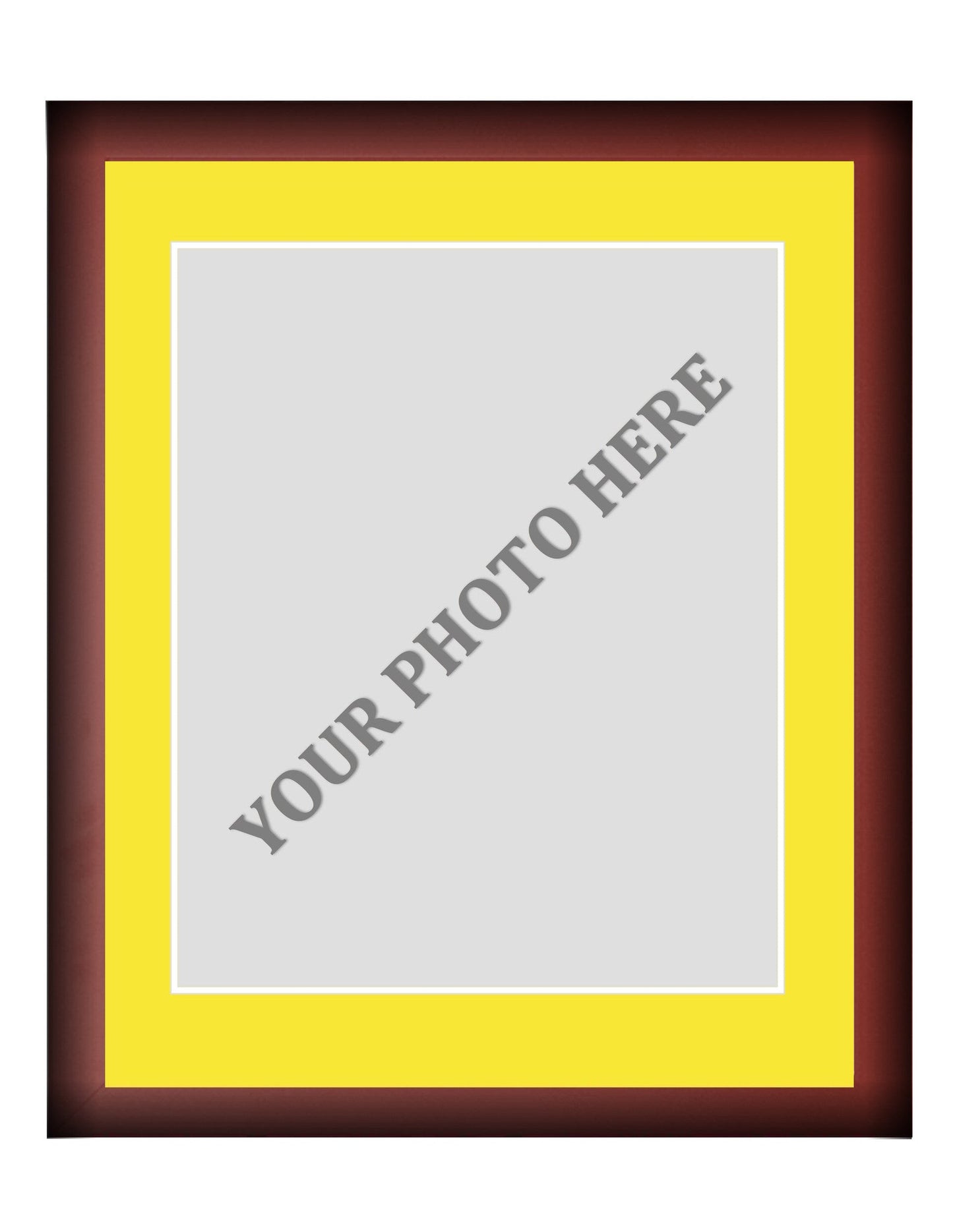 Frame Kit - Cherry Wood Frame | Yellow Matting | White Trim