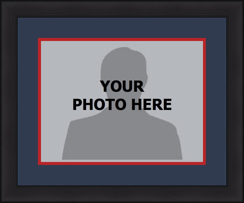 MLB Baseball Photo Picture Frame Kit - Cleveland Indians (Navy Matting, Red Trim)