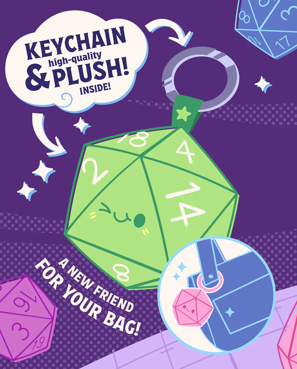 Squishable: D20 Plush Keychain Blind Box, Series 1: Let's Roll