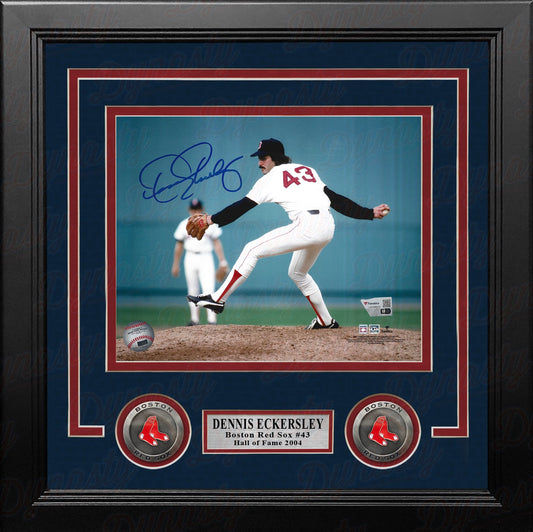 Dennis Eckersley in Action Boston Red Sox Autographed 8" x 10" Framed Baseball Photo