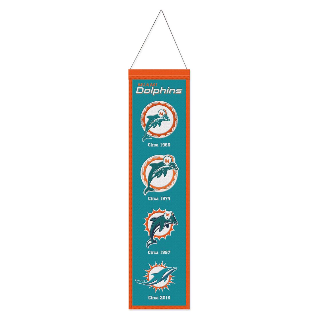 Miami Dolphins 8" x 32" Wool Banner