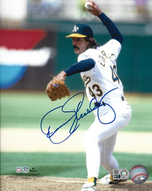 Dennis Eckersley in Action Oakland Athletics Autographed 8" x 10" Baseball Photo