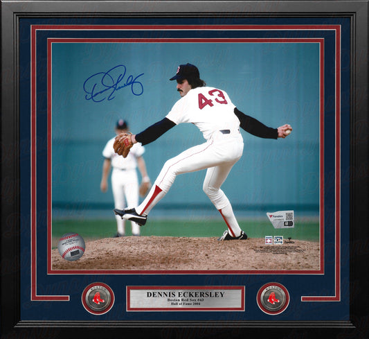 Dennis Eckersley in Action Boston Red Sox Autographed 16" x 20" Framed Baseball Photo
