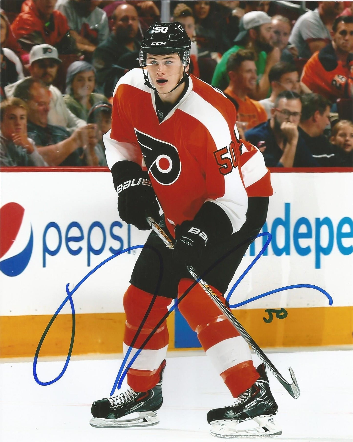 Samuel Morin On-Ice Autographed Philadelphia Flyers Hockey Photo