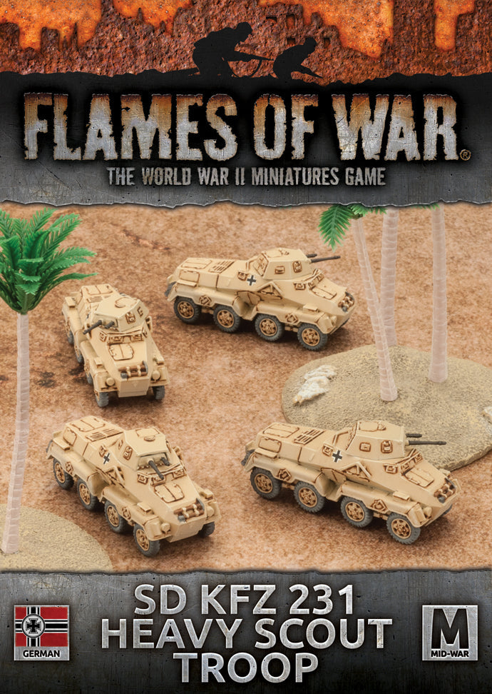 Flames of War: German SD KFZ 231 Heavy Scout Troop (Mid War-Afrika Korps)