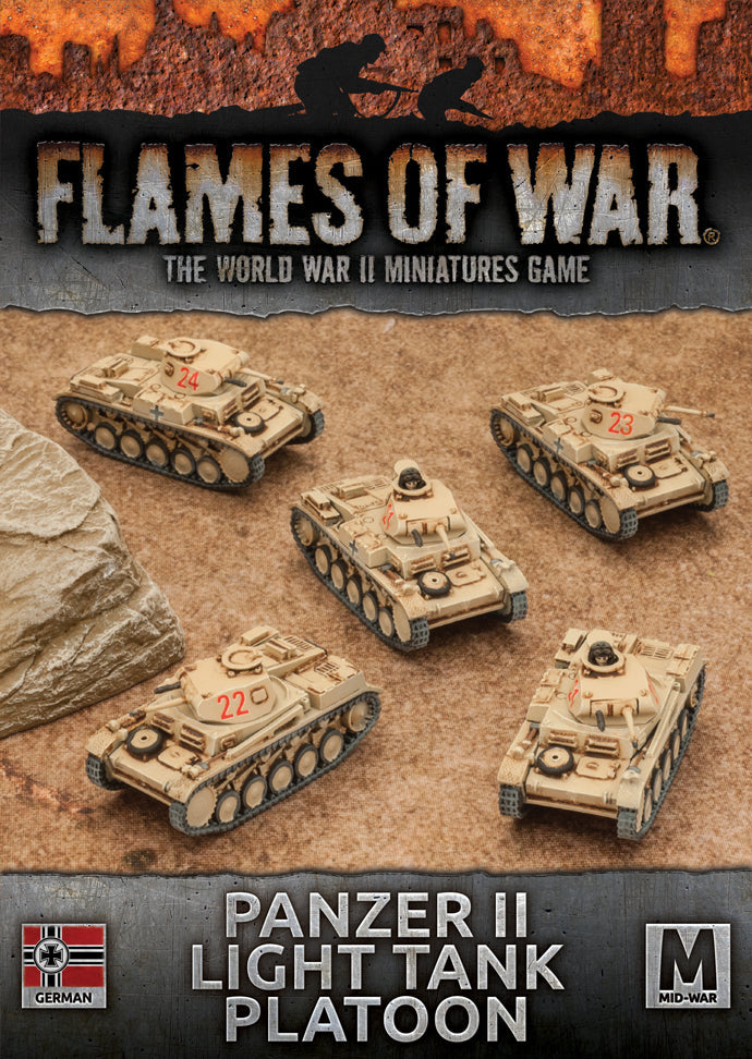 Flames of War: German Panzer II Tank Platoon (Mid War-Afrika Korps)