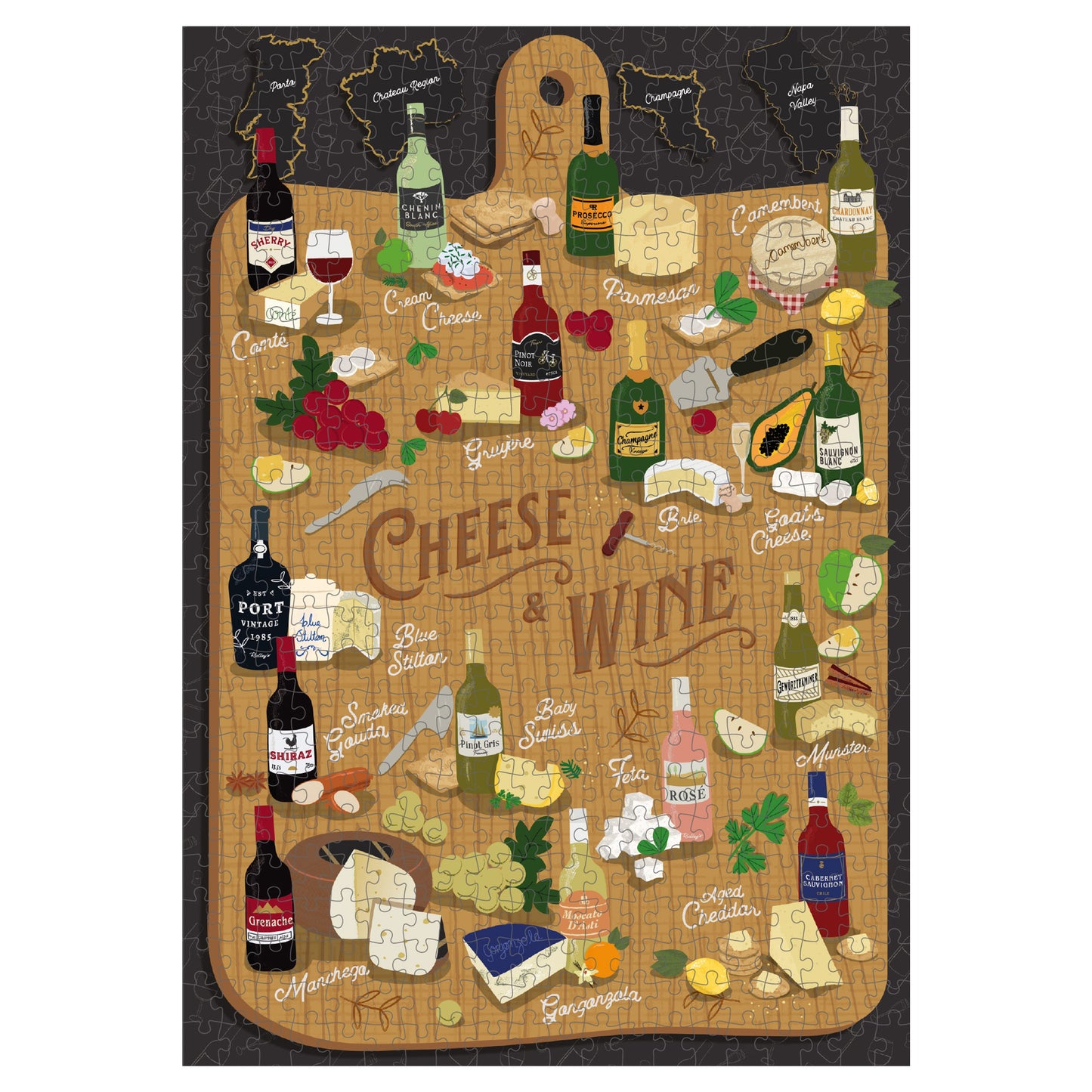 Ridley's Games Puzzles: Jigsaw Puzzle - 500 Pieces - Cheese + Wine