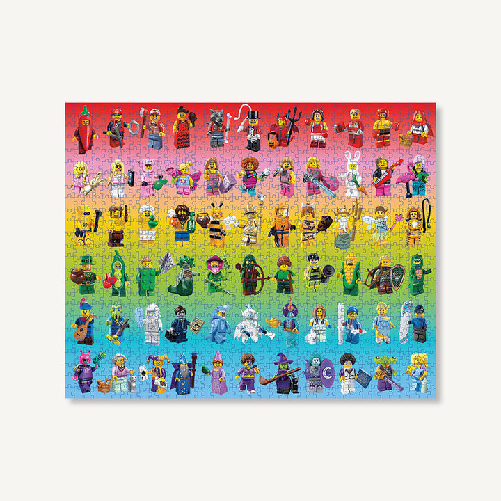 Chronicle Books Puzzles: Jigsaw Puzzle - 1000 Pieces - LEGO - Minifigure Rainbow