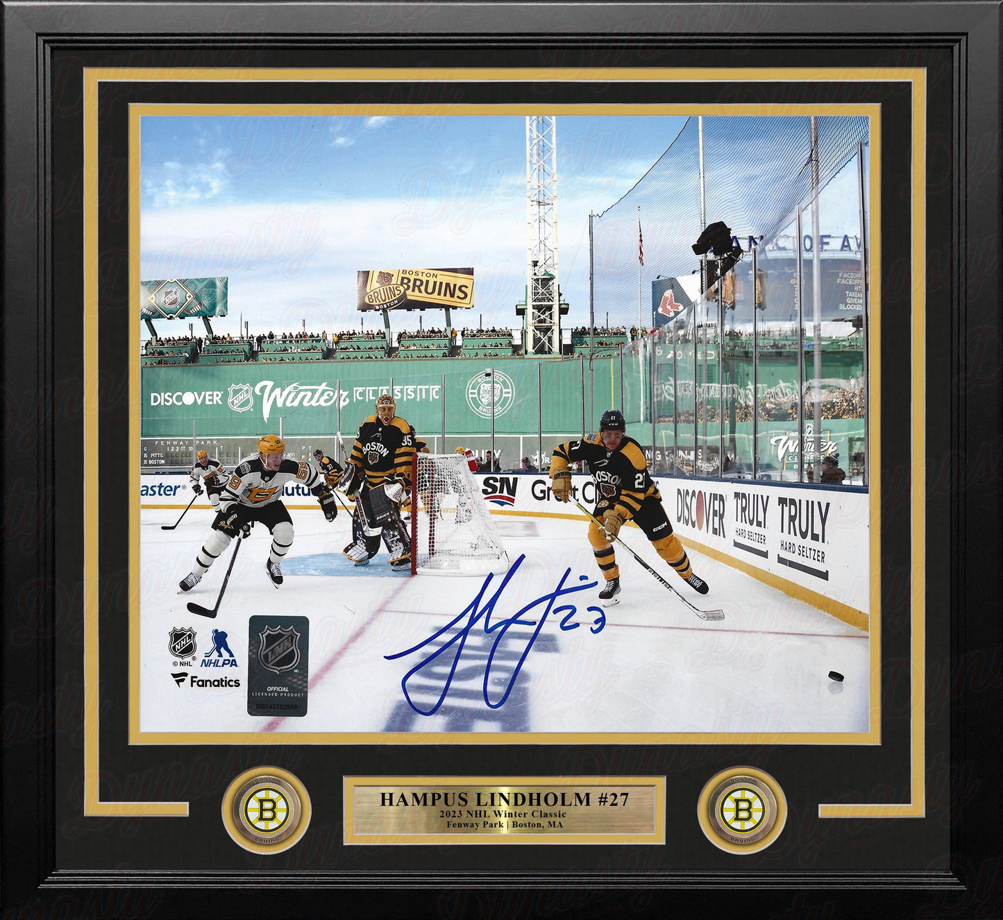 Hampus Lindholm Winter Classic Fenway Green Monster Boston Bruins Autographed 11x14 Framed Photo