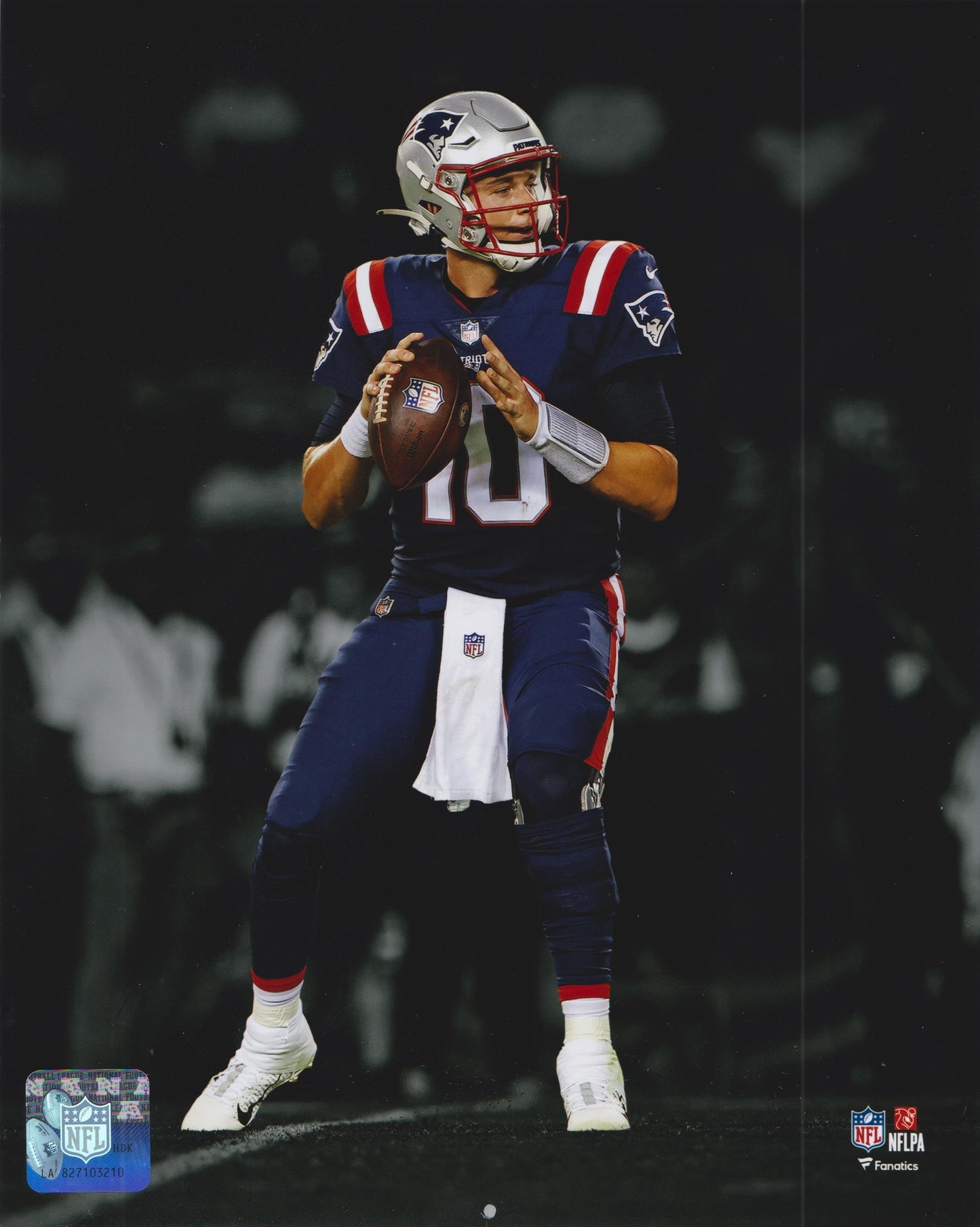 Mac Jones Blackout Action New England Patriots 8" x 10" Football Photo