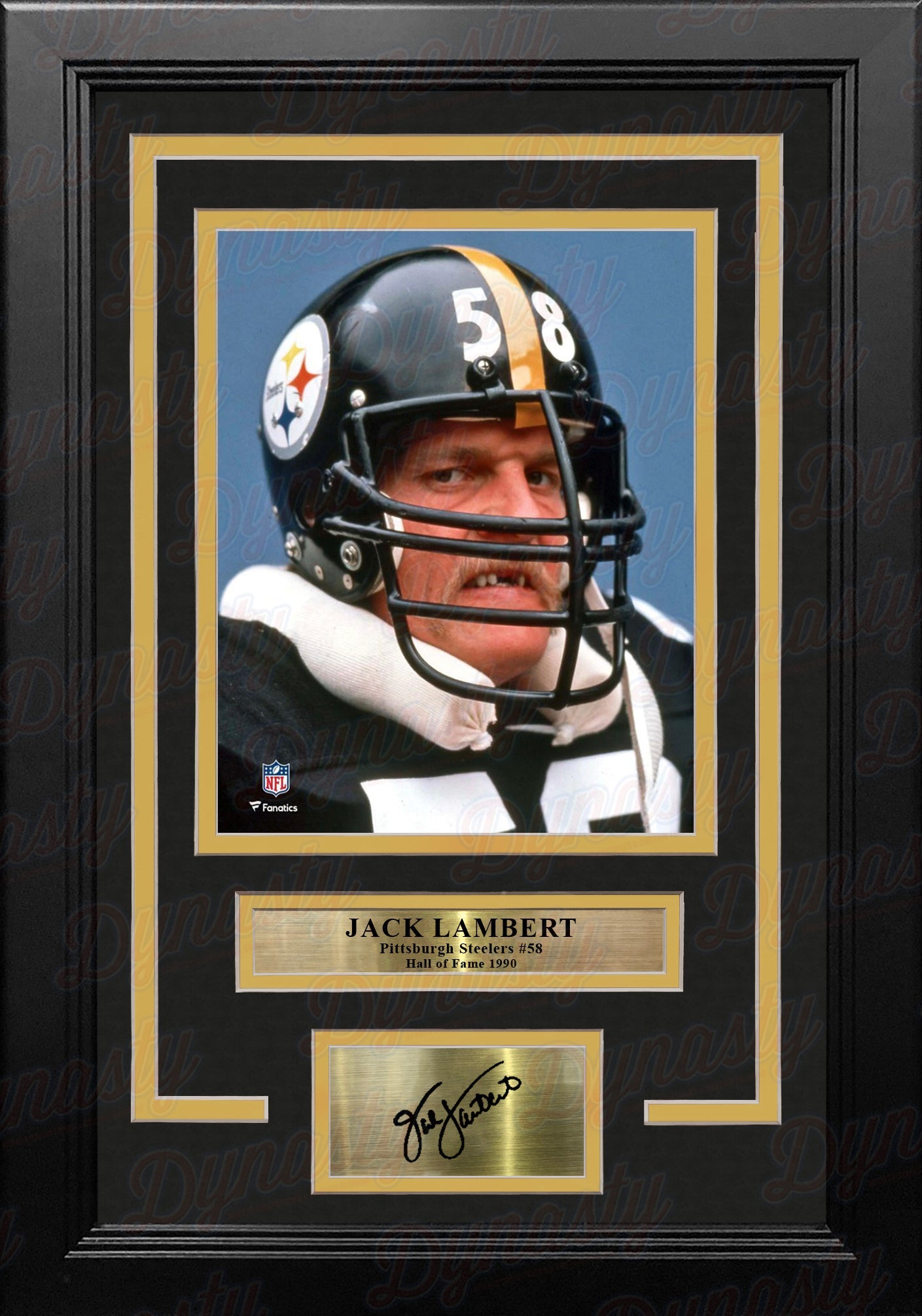 Jack Lambert Snarl Pittsburgh Steelers 8" x 10" Framed Football Photo with Engraved Autograph