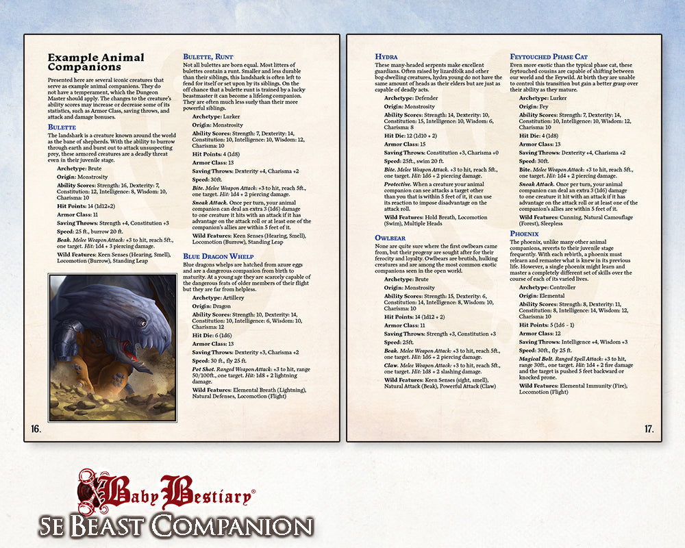 Baby Bestiary: Beast Companion Guide (5th Edition)