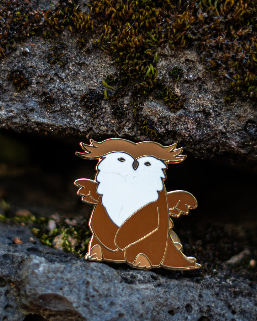 Baby Bestiary: OwlbearDragon Enamel Pin - Perched