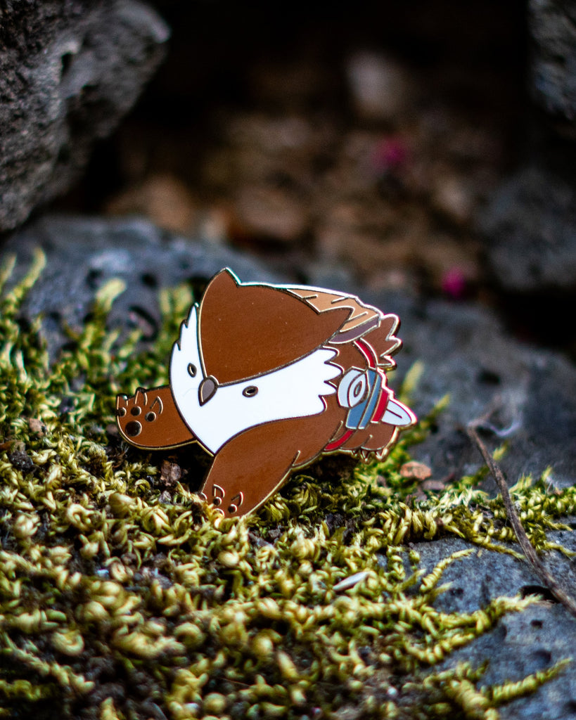 Baby Bestiary: Owlbear Fighter Enamel Pin - Bounding
