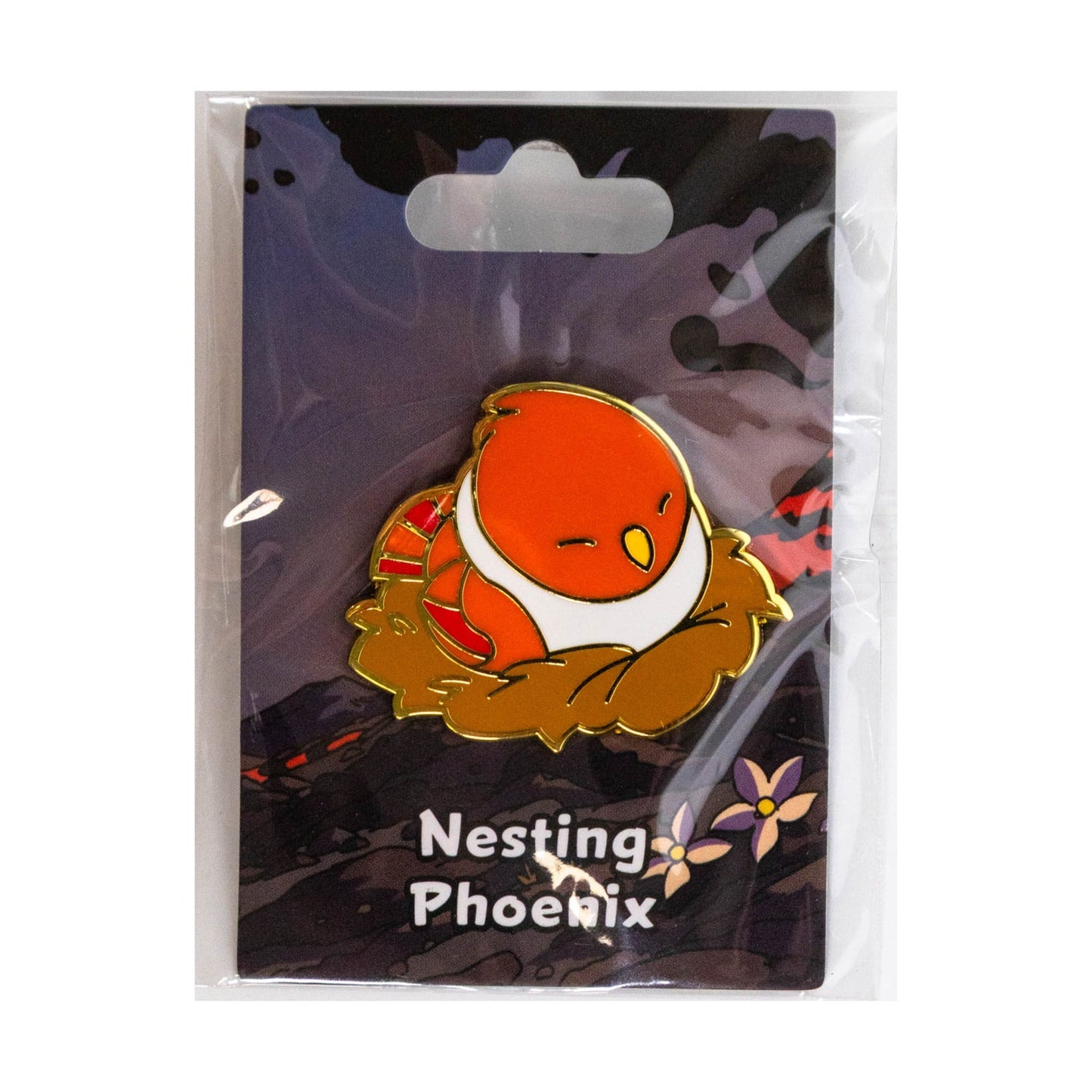 Baby Bestiary: Phoenix Enamel Pin - Nesting