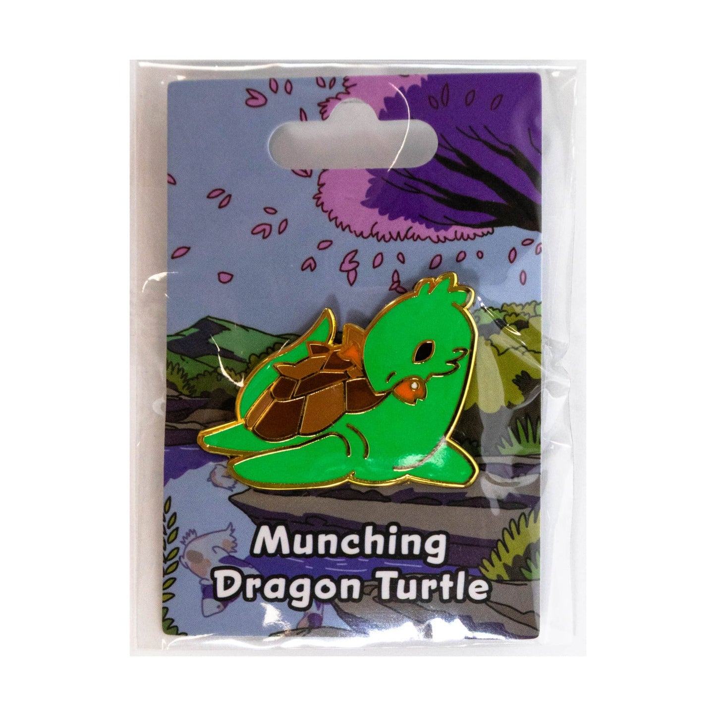 Baby Bestiary: Dragon Turtle Enamel Pin - Munching