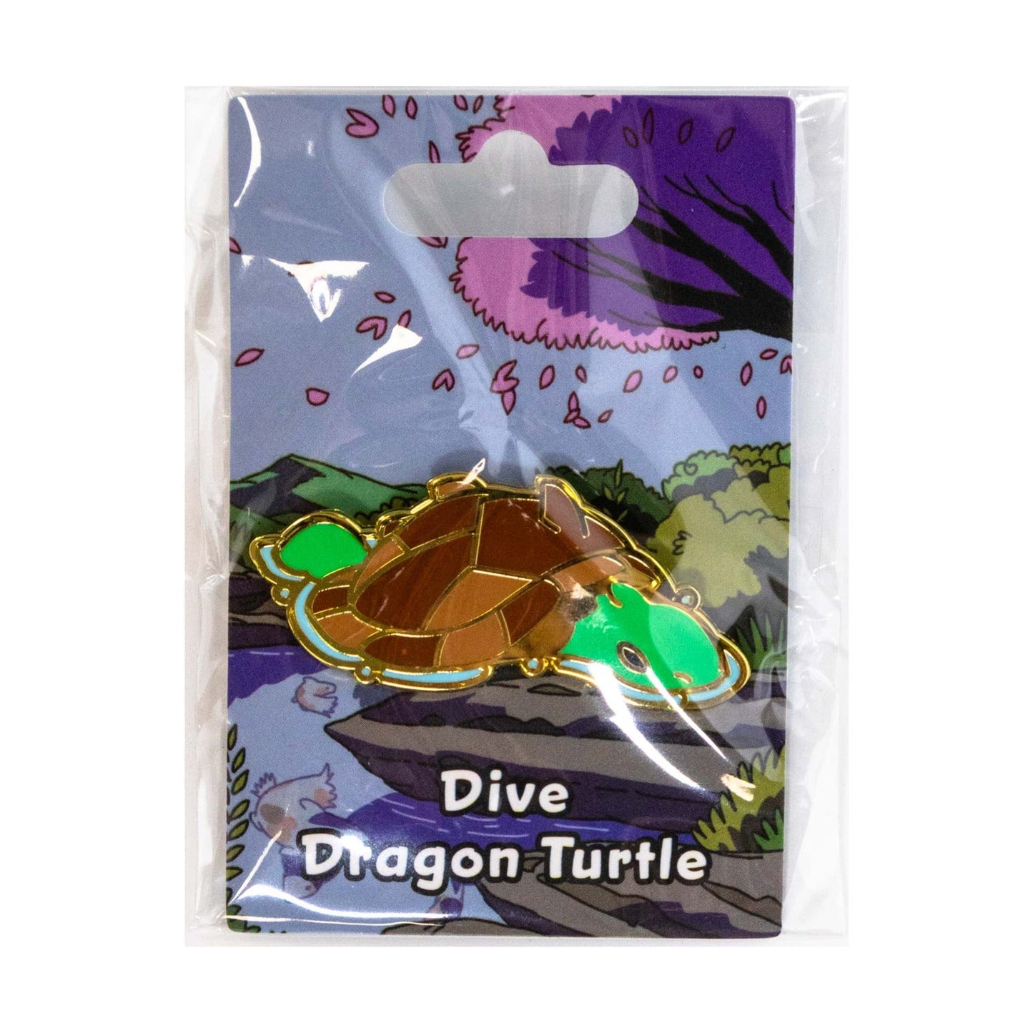 Baby Bestiary: Dragon Turtle Enamel Pin - Dive