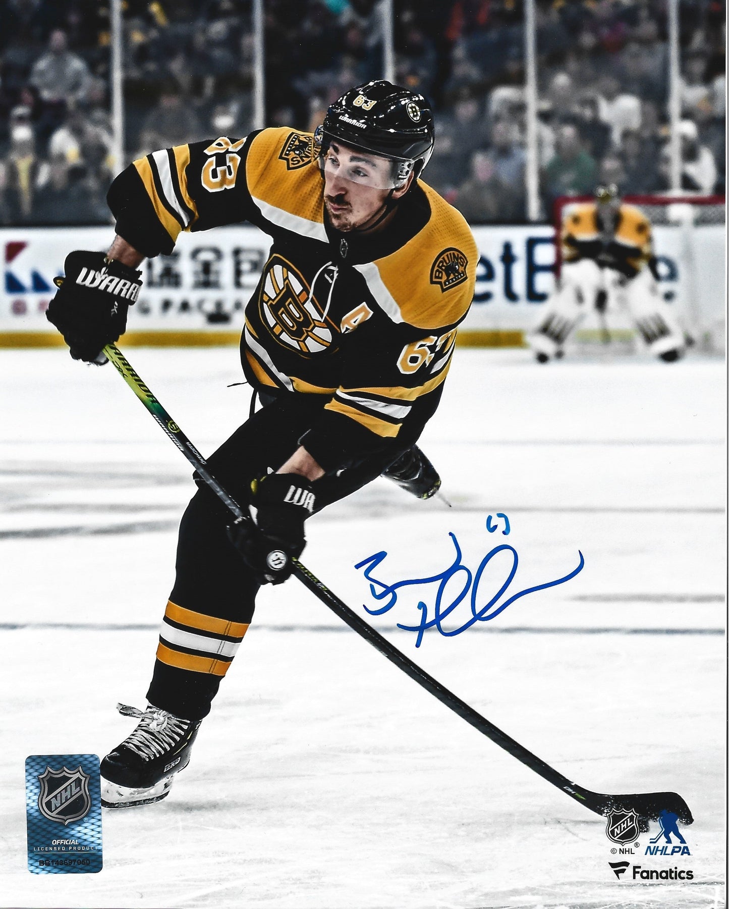 Brad Marchand Slapshot Boston Bruins Autographed 11" x 14" Hockey Photo